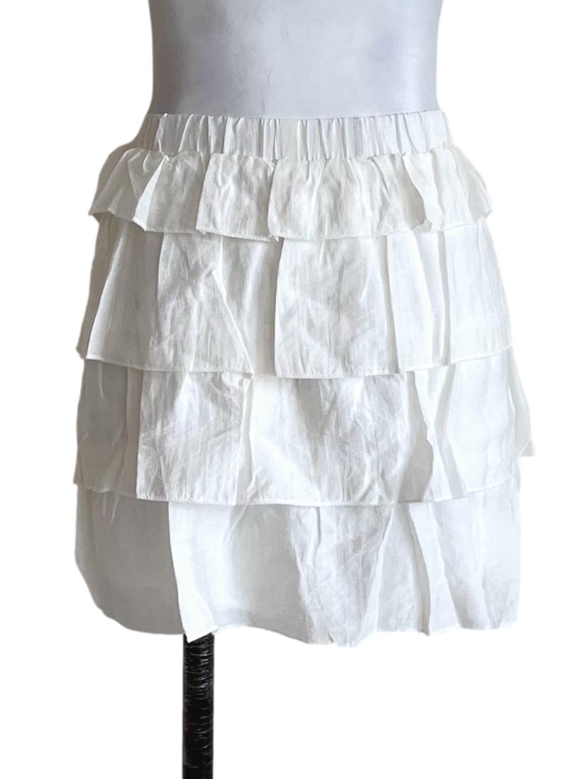 White Chiara Tiered Skorts