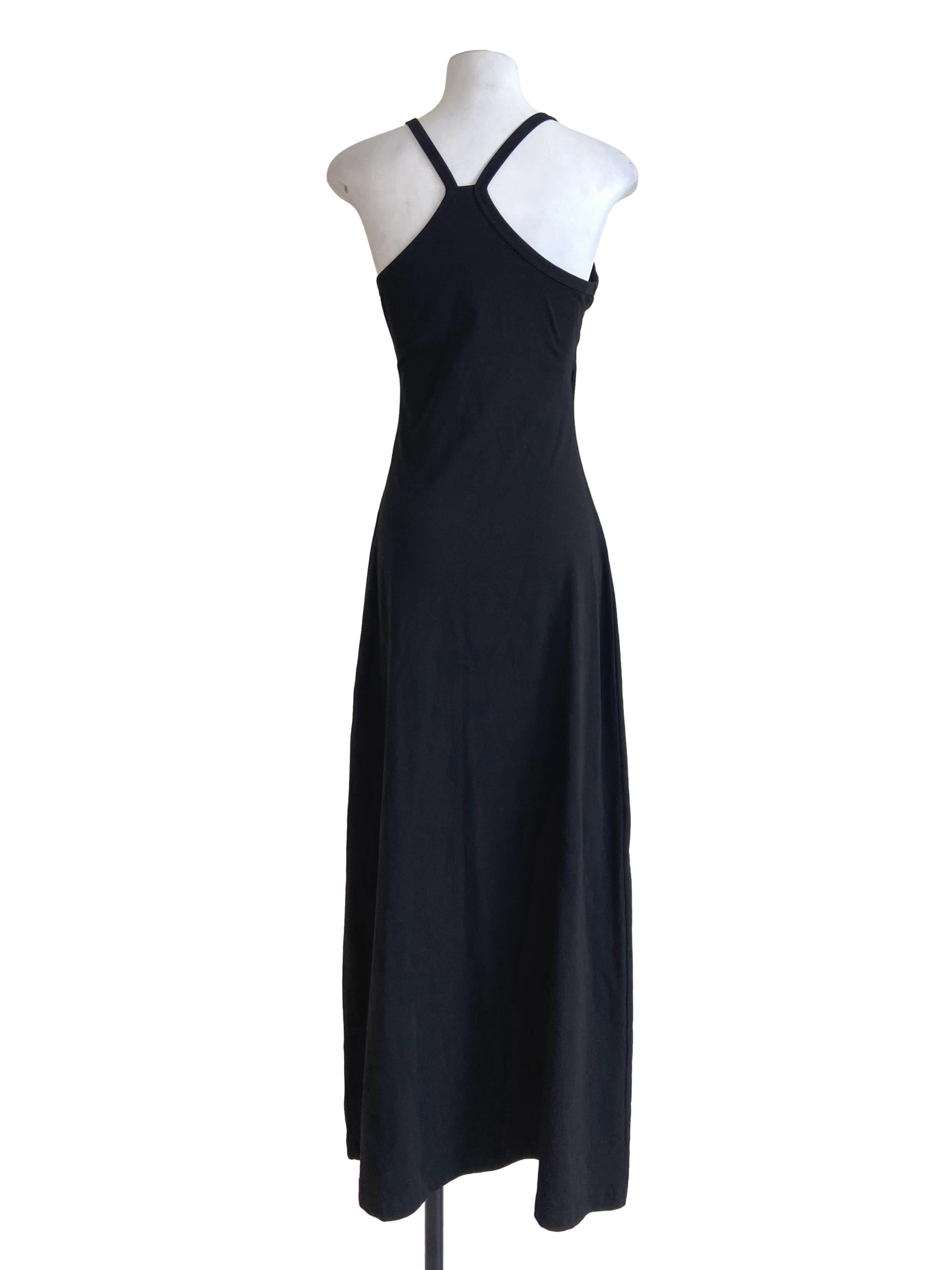 Black Sleeveless Twill Empire Dress
