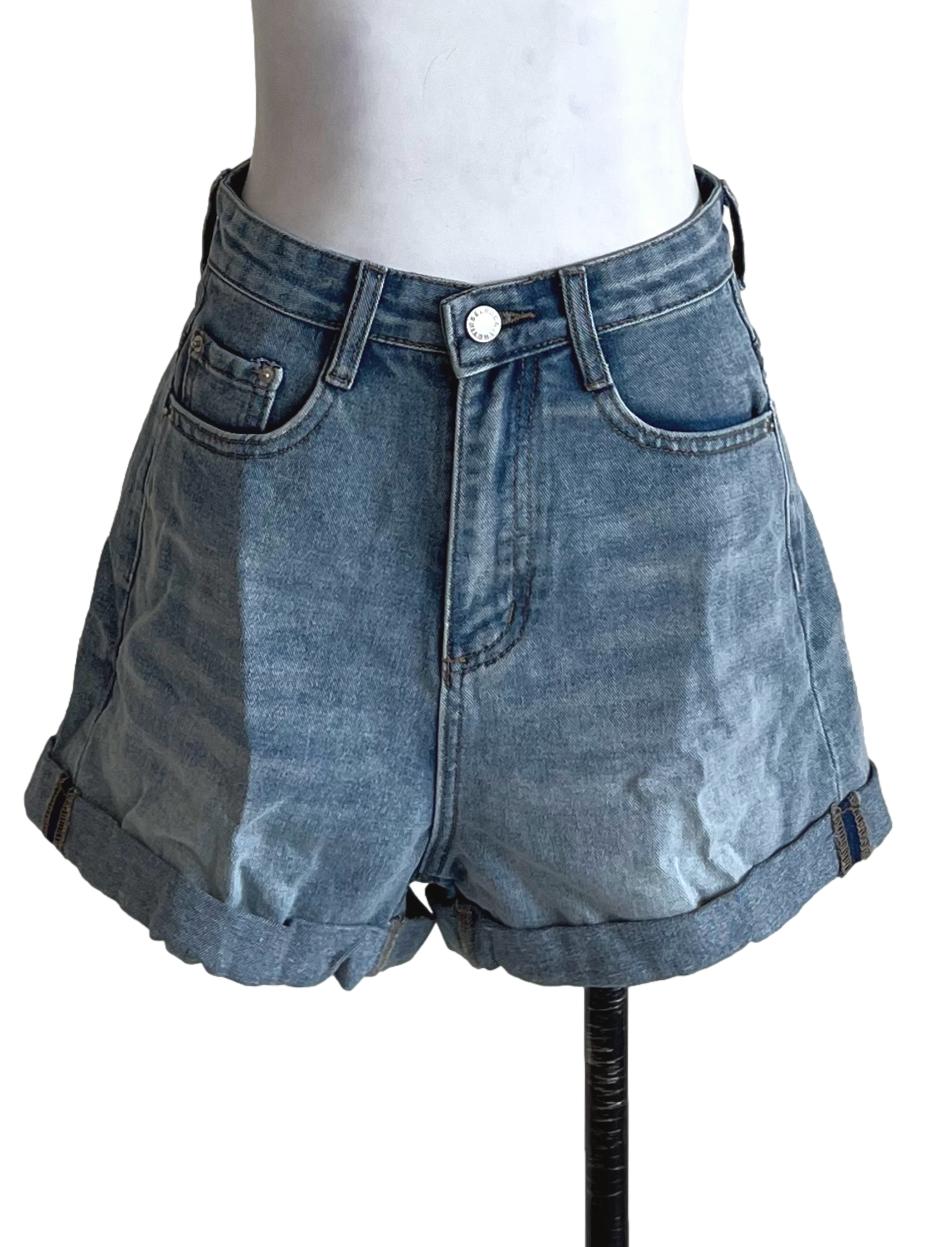 Blue Elementary Denim Shorts