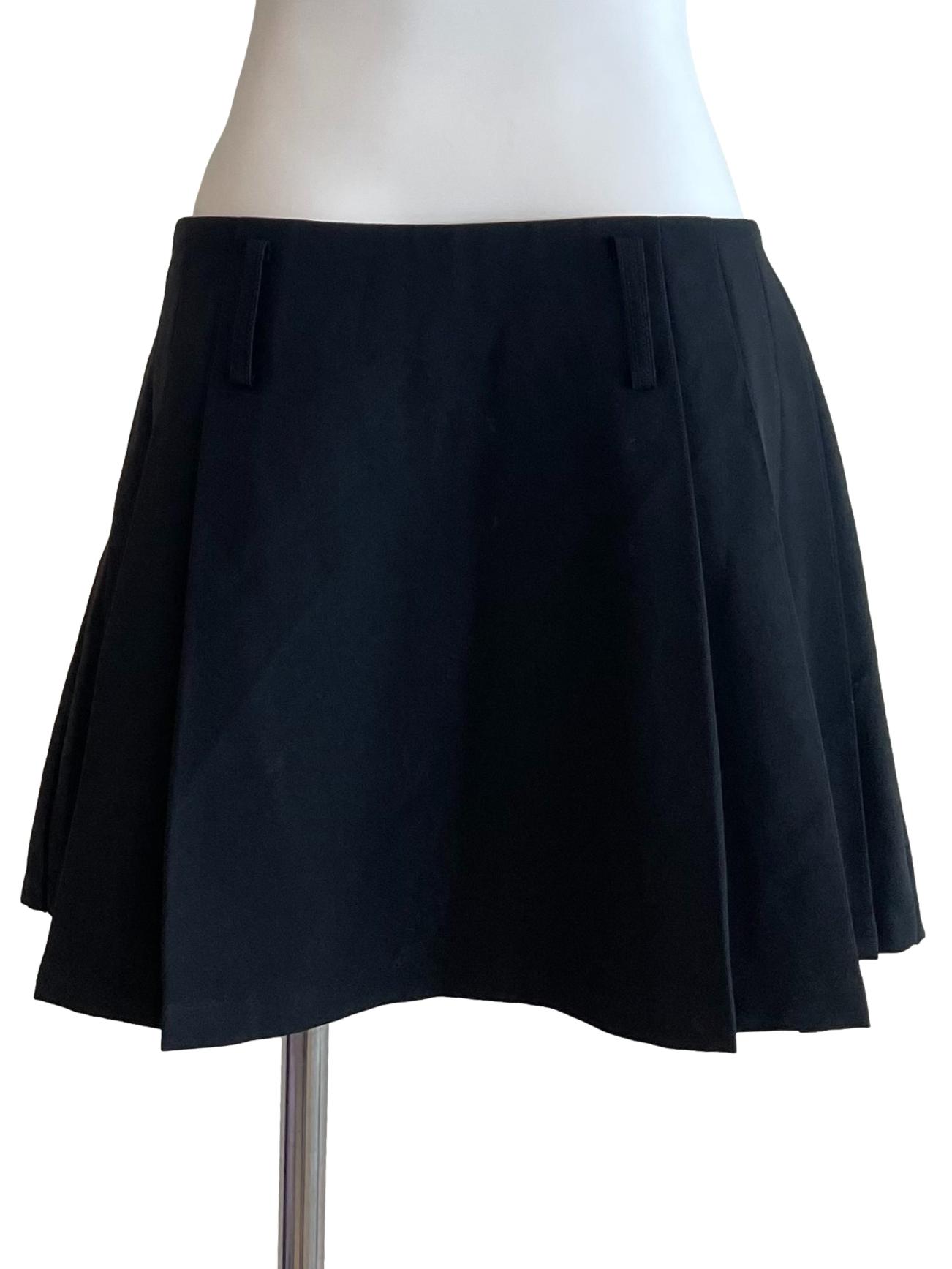 Black Pleated Mini Skirt