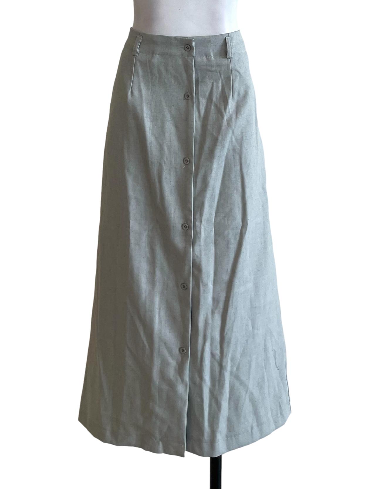 Beige Green A Line Skirt