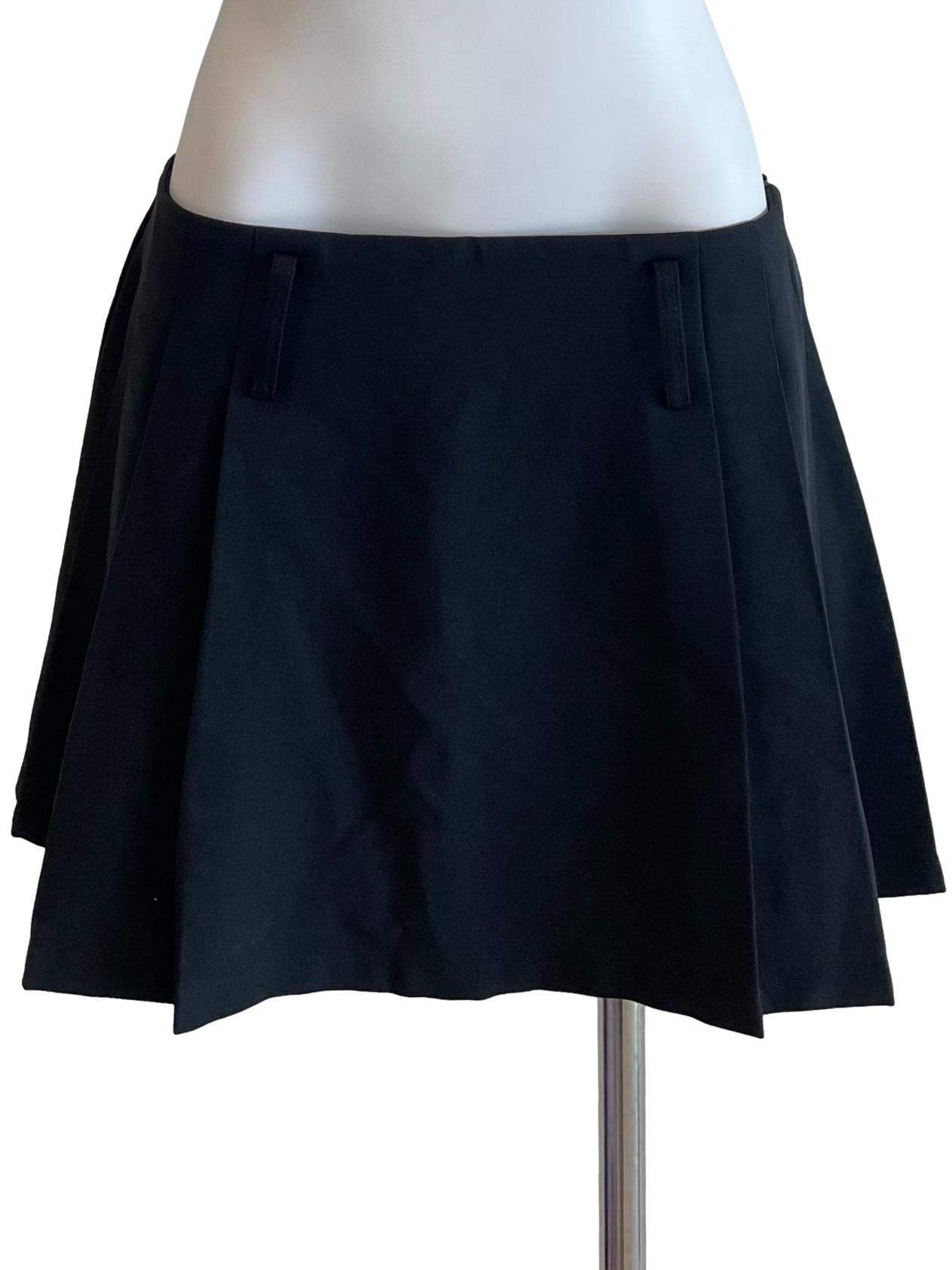 Black Pleated Mini Skirt