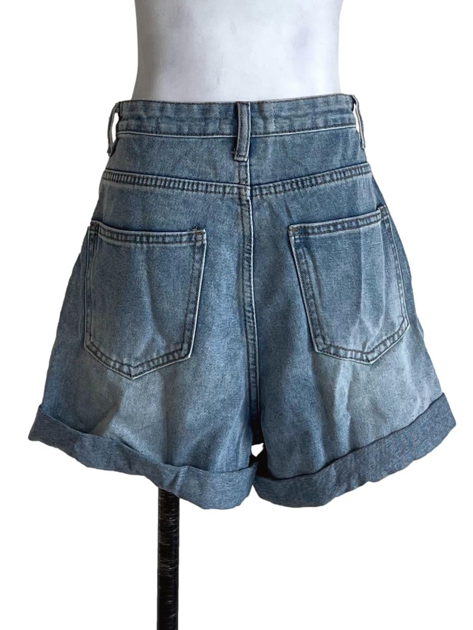 Blue Elementary Denim Shorts