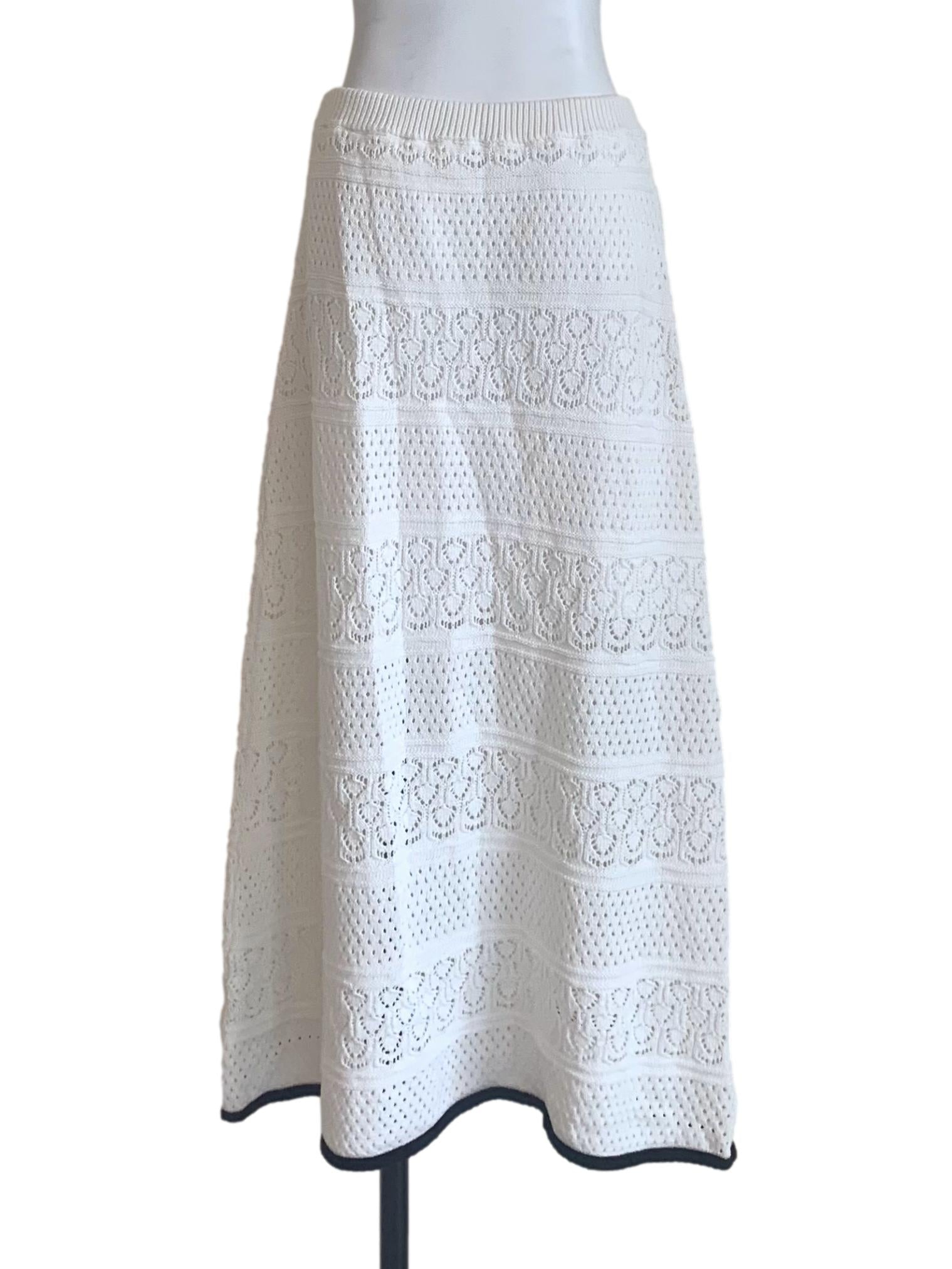 Cotton White Embroidery Pattern Skirt LB