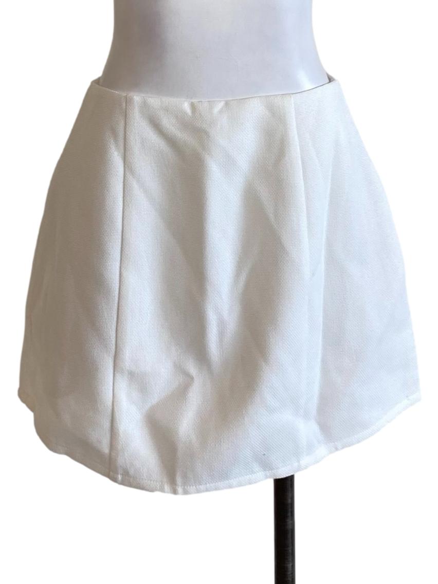Soft White Mini Sheath A-Line Skirt
