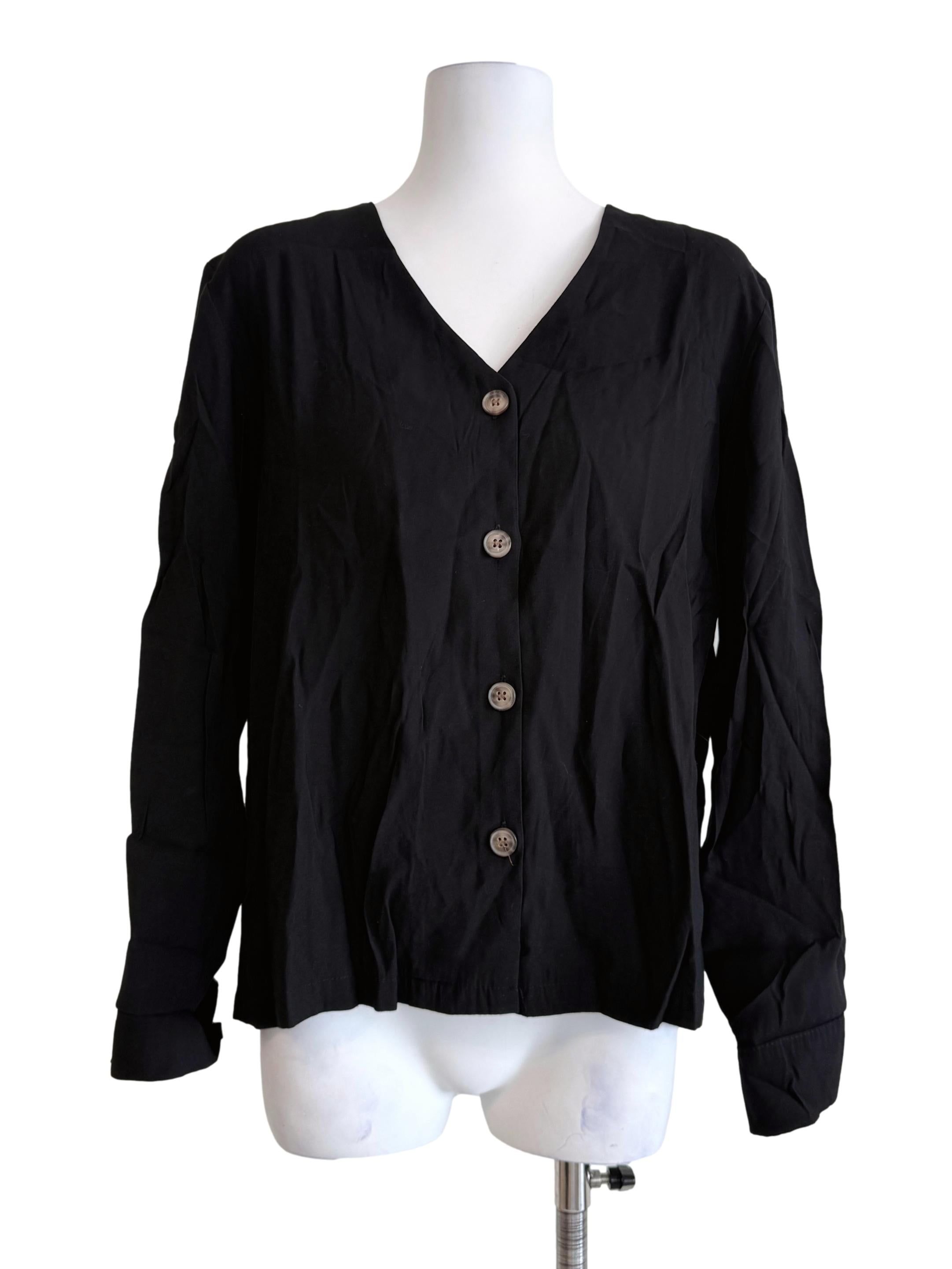 Black V-Neck Top TEM