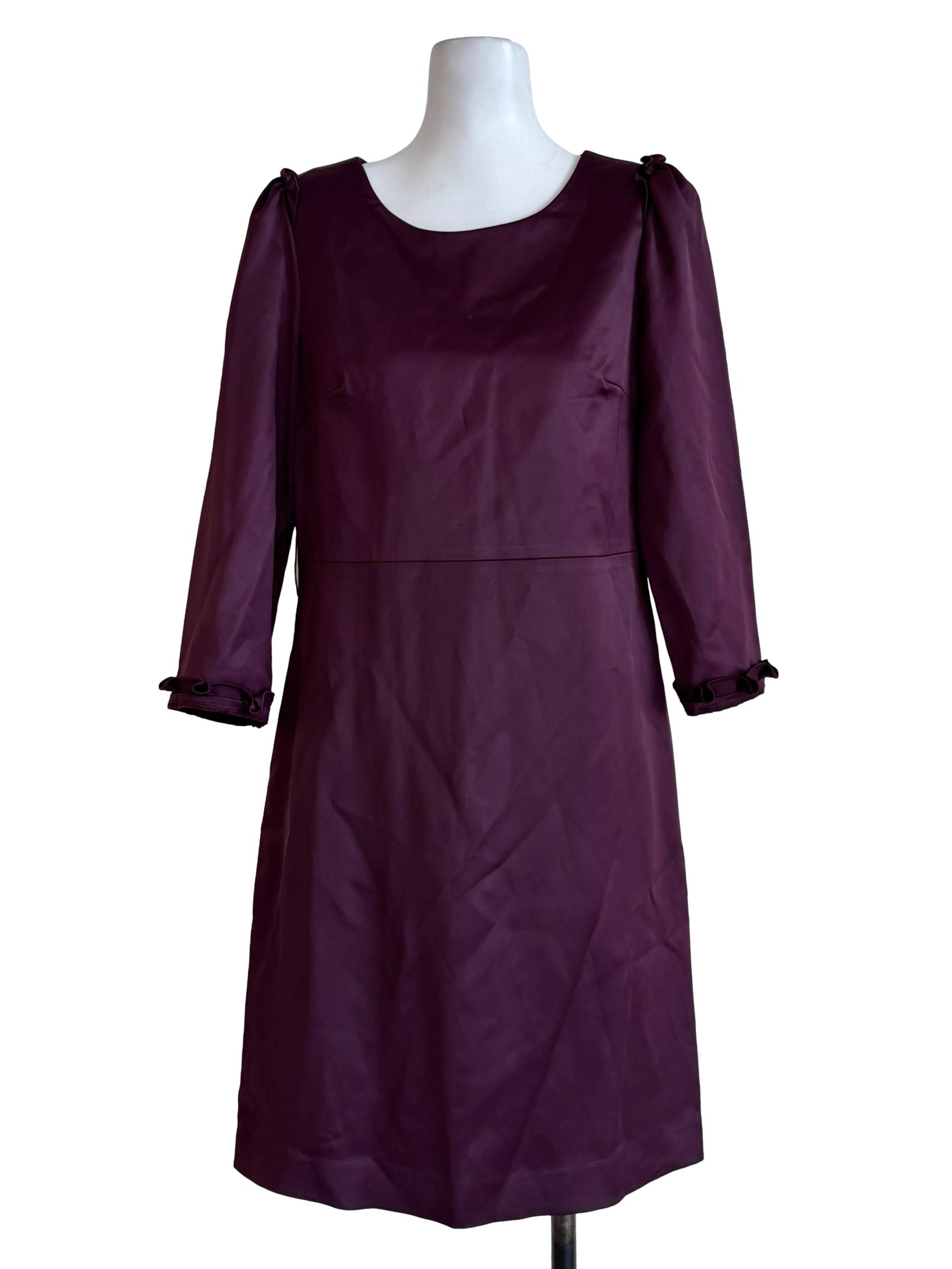 Wine Red Long Sleeve Dress