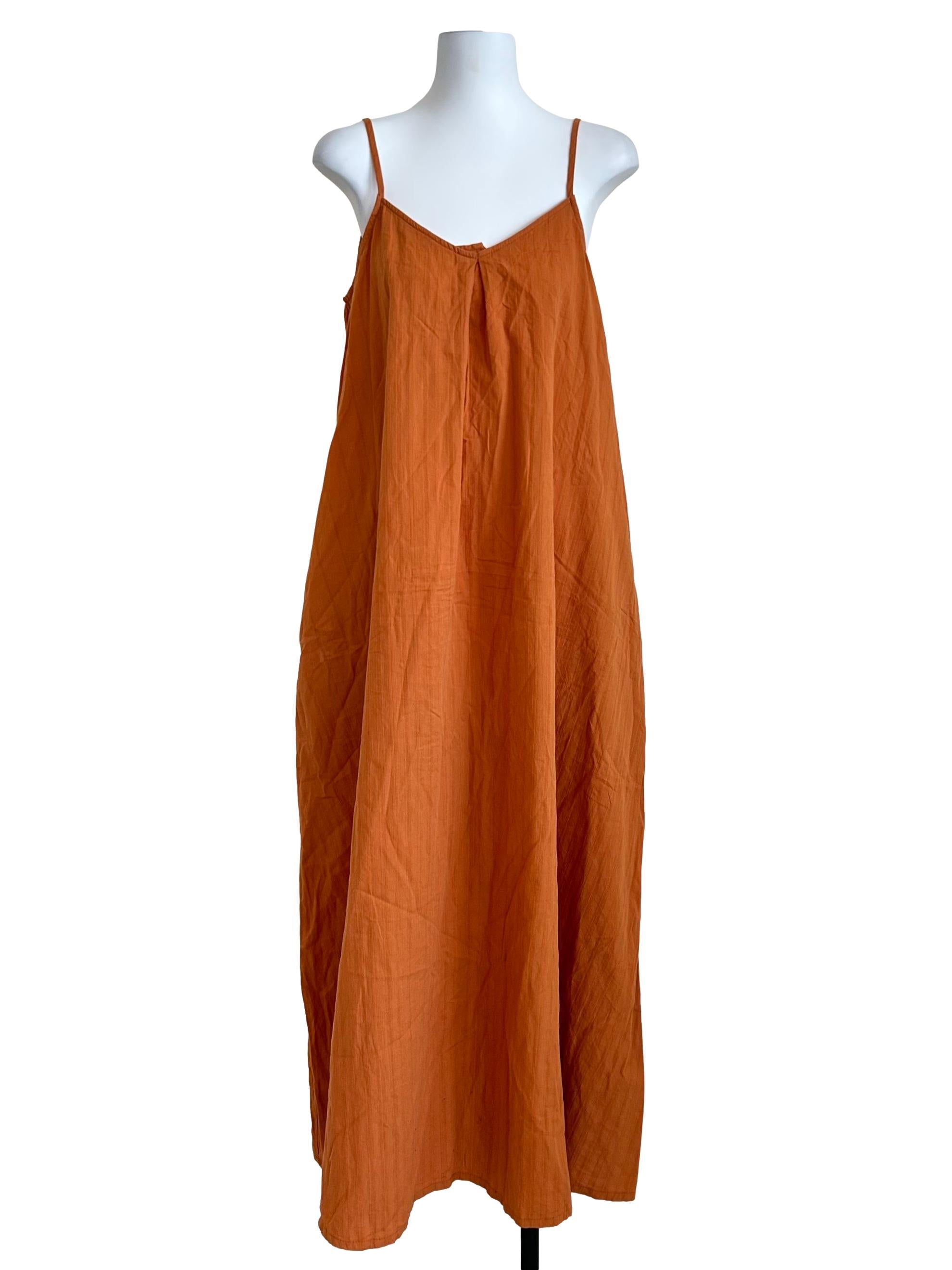 Orange V-Neck Cami Maxi Dress