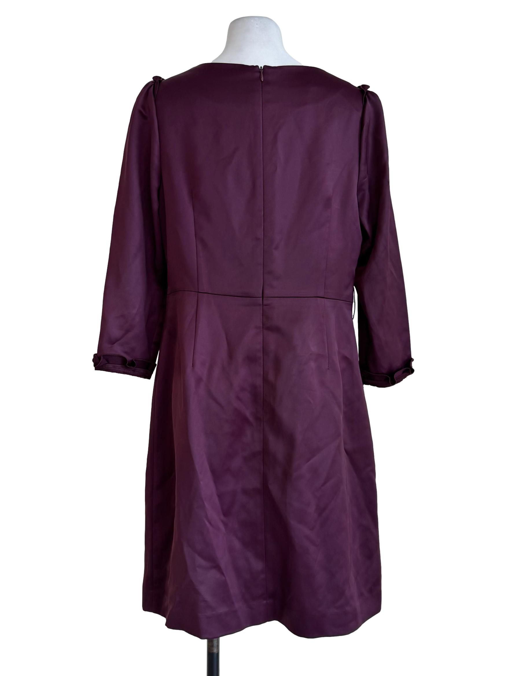 Wine Red Long Sleeve Dress
