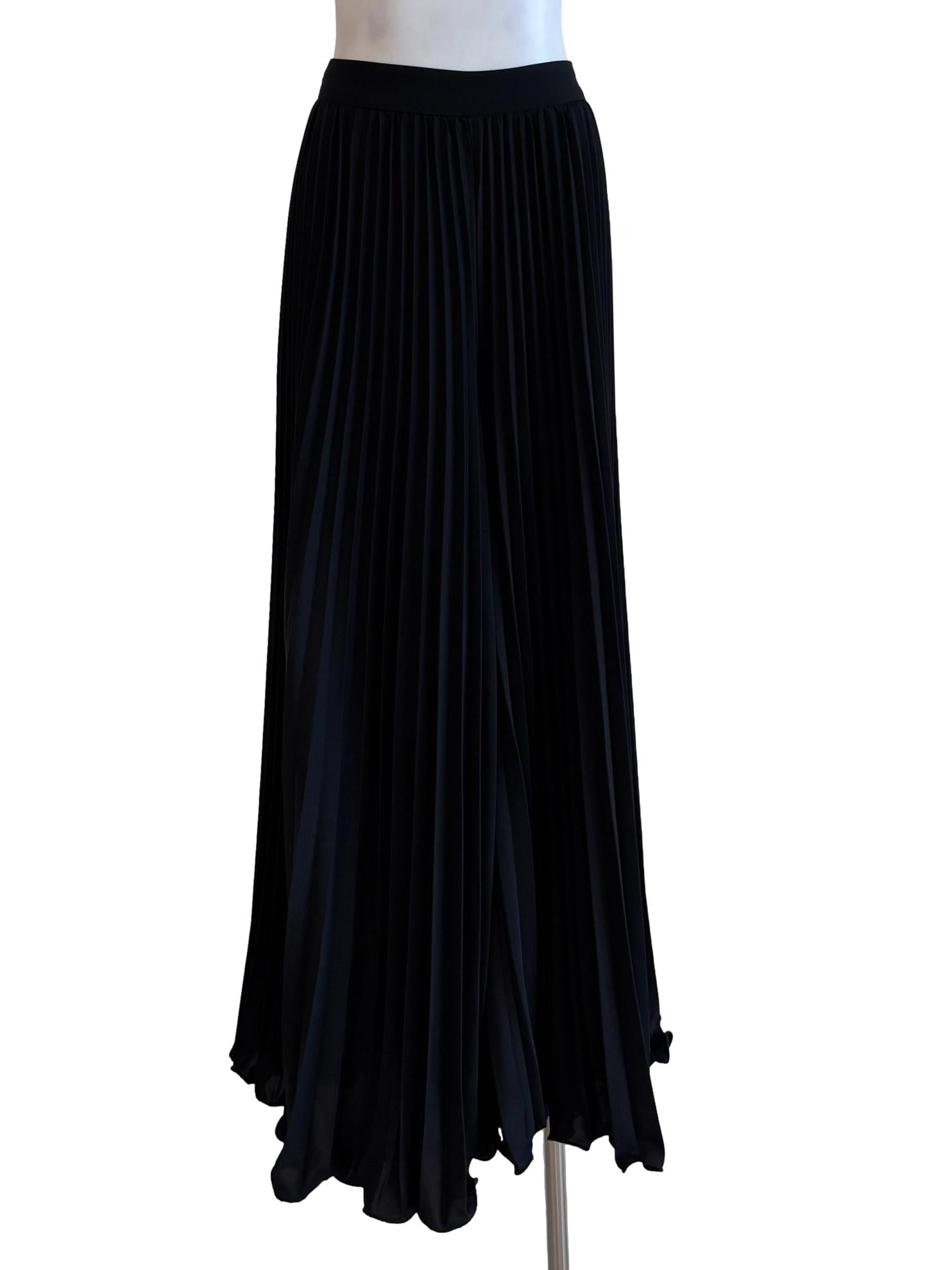 Jet Black Pleated Palazzo Pants