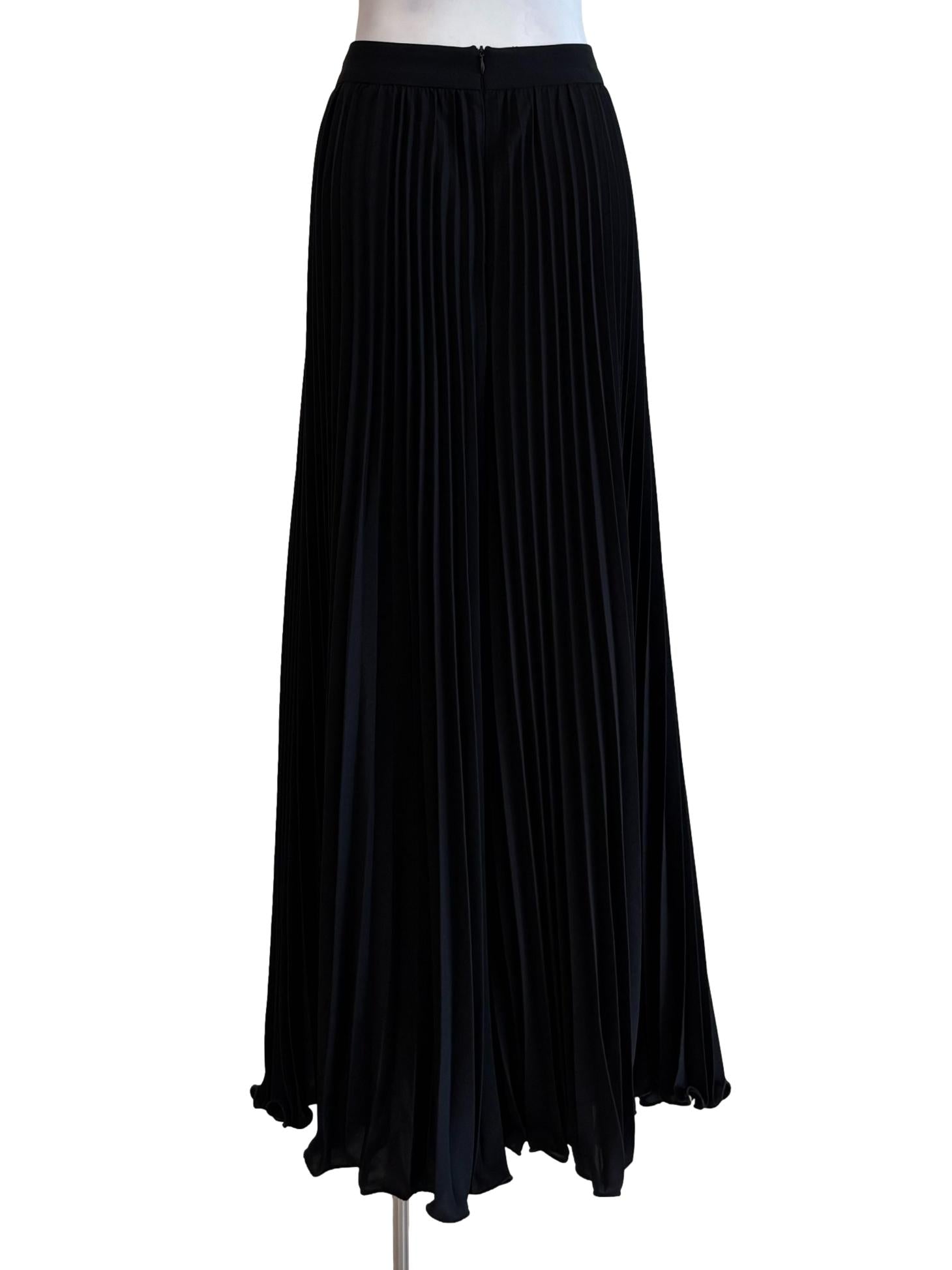 Jet Black Pleated Palazzo Pants