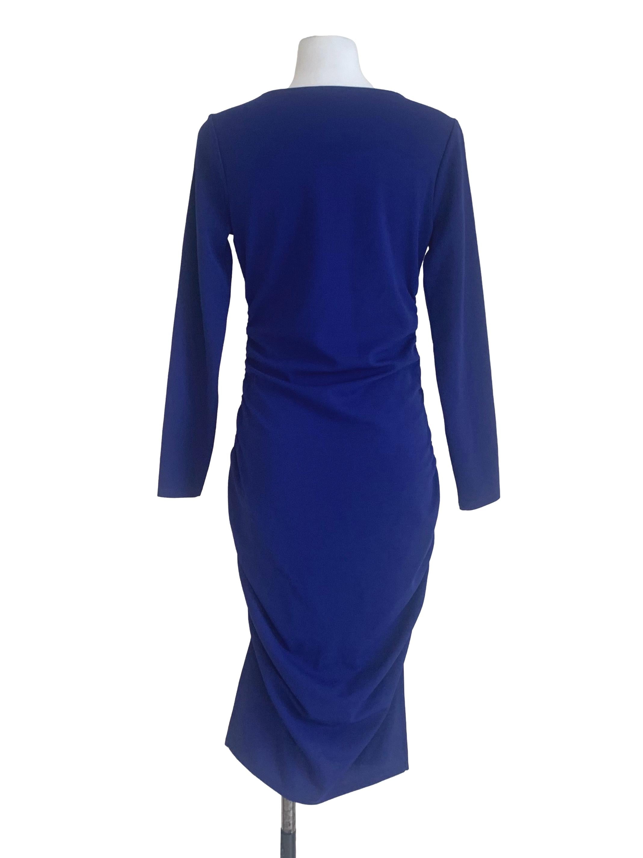 admiral blue dress SAMANTHA SUNG Women's A-Line Midi Aster Shirtdress - Blue
