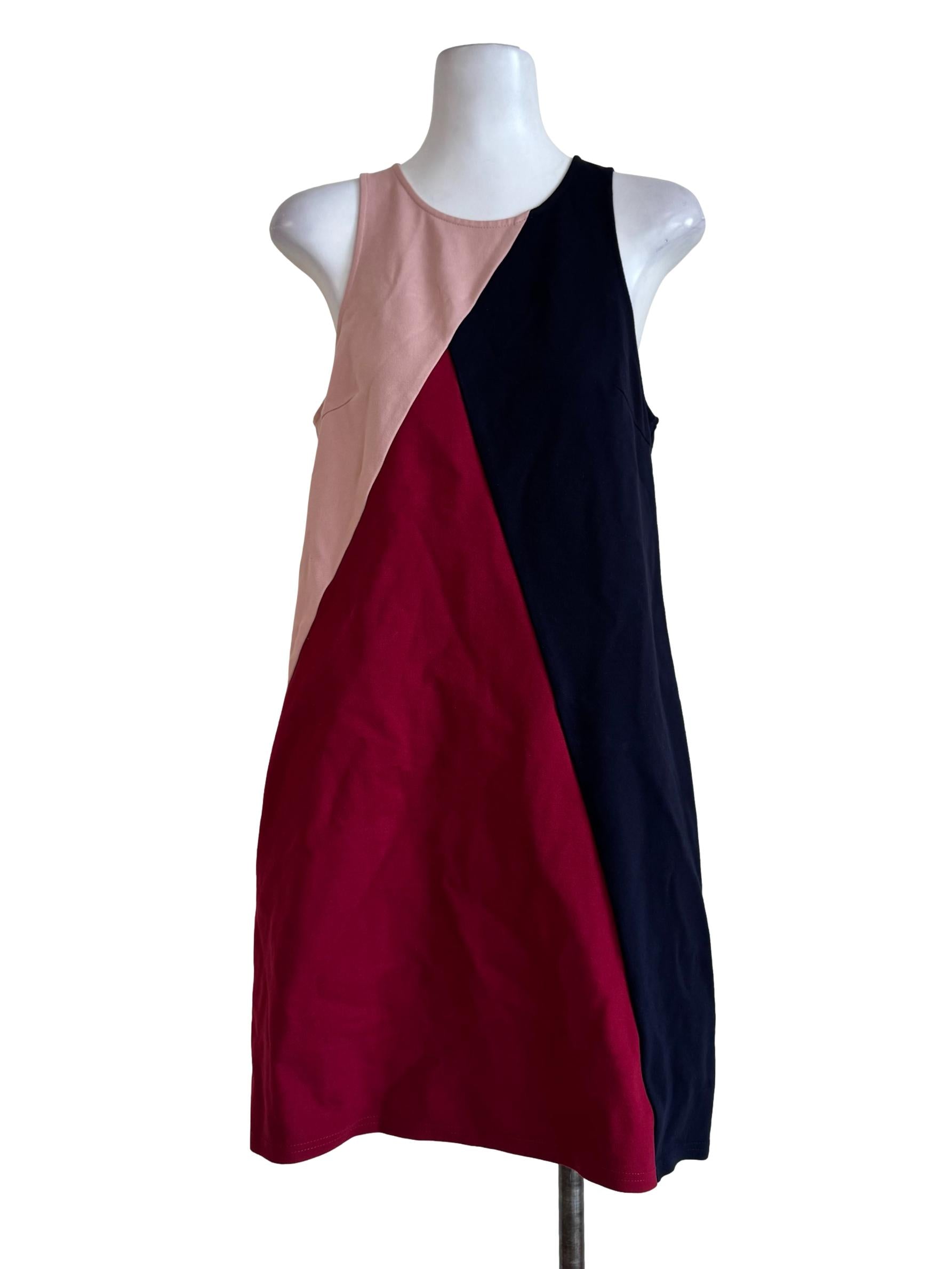 Multicolor Round Neck Shift Dress