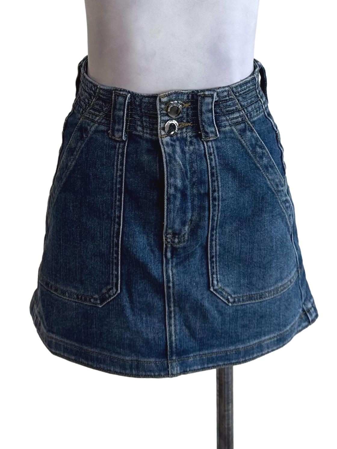 Dark Blue Denim Mini Skorts
