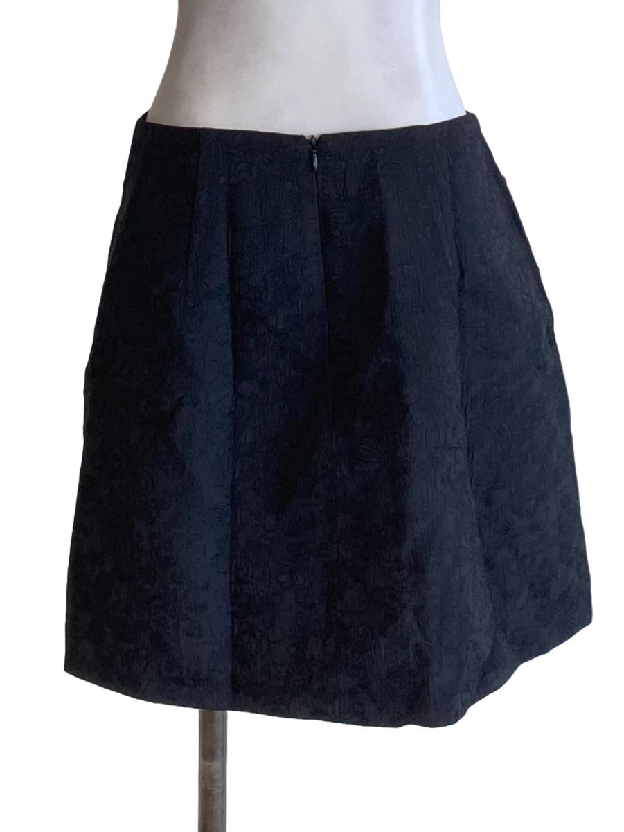 Matte Black Zipped Asymmetrical Mini Skirt