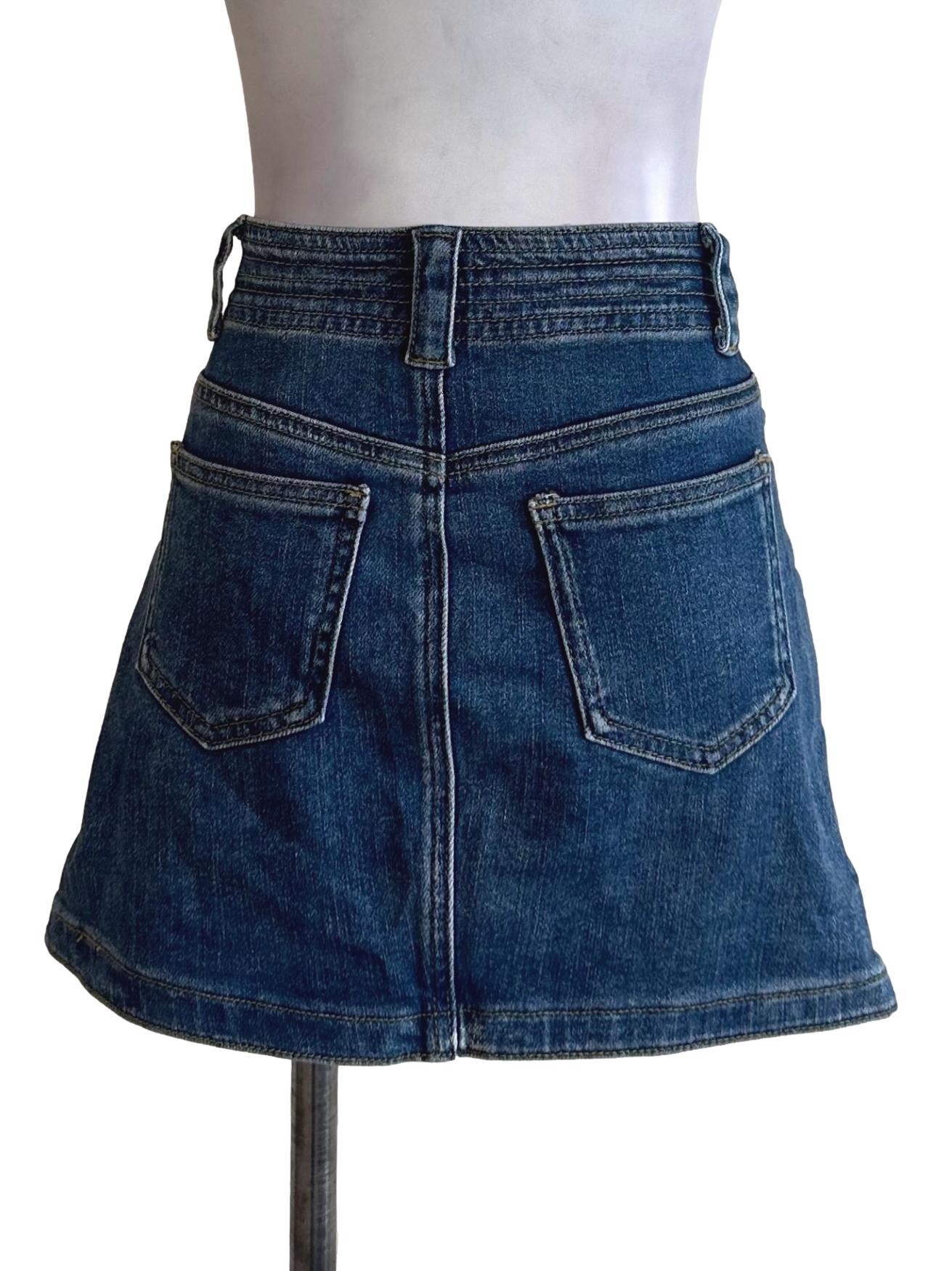 Dark Blue Denim Mini Skorts