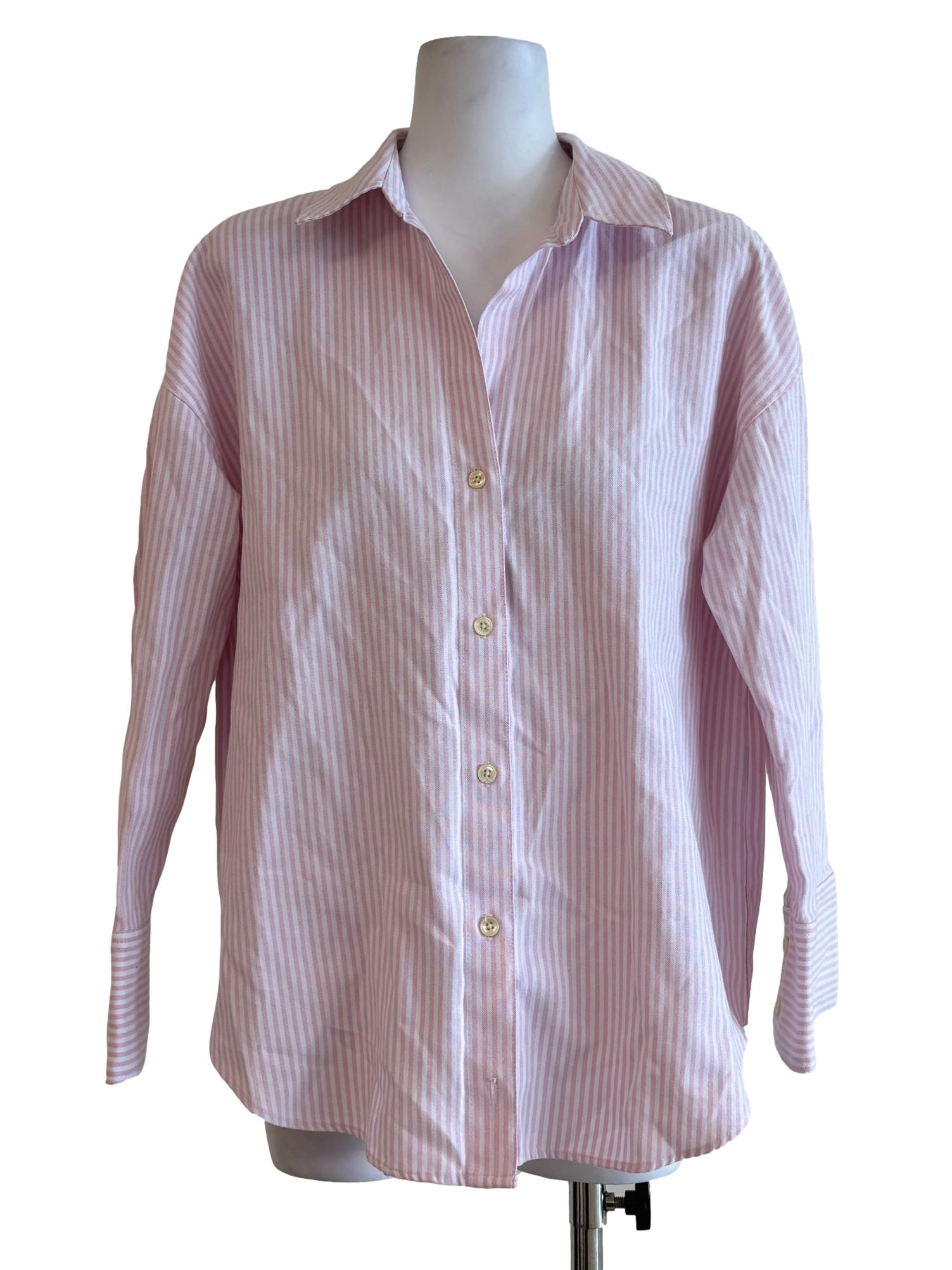 Baby Pink Long Sleeve Stripe Shirt
