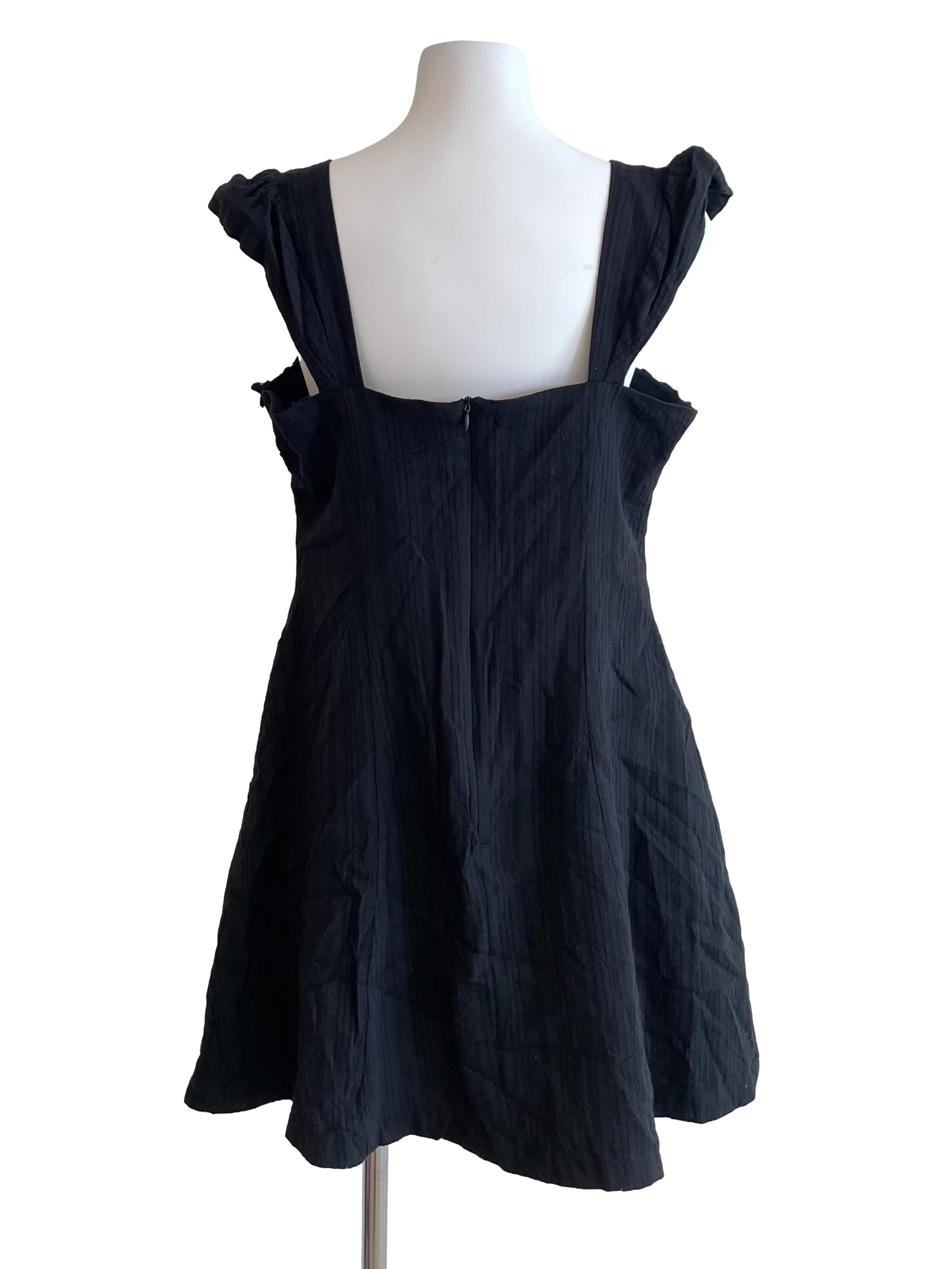 Black Milkmaid A-Line Dress