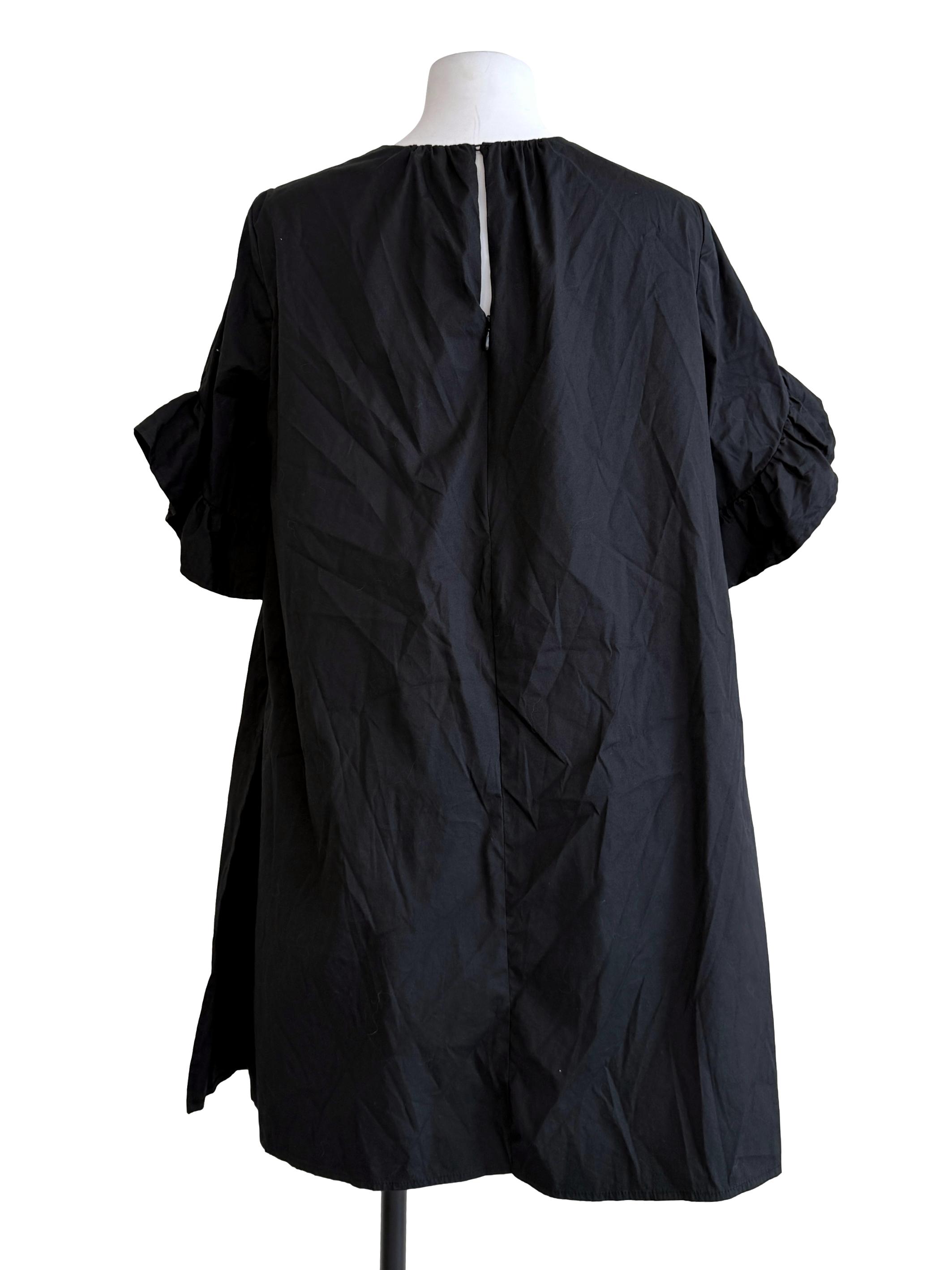 Black Short Sleeves Romper