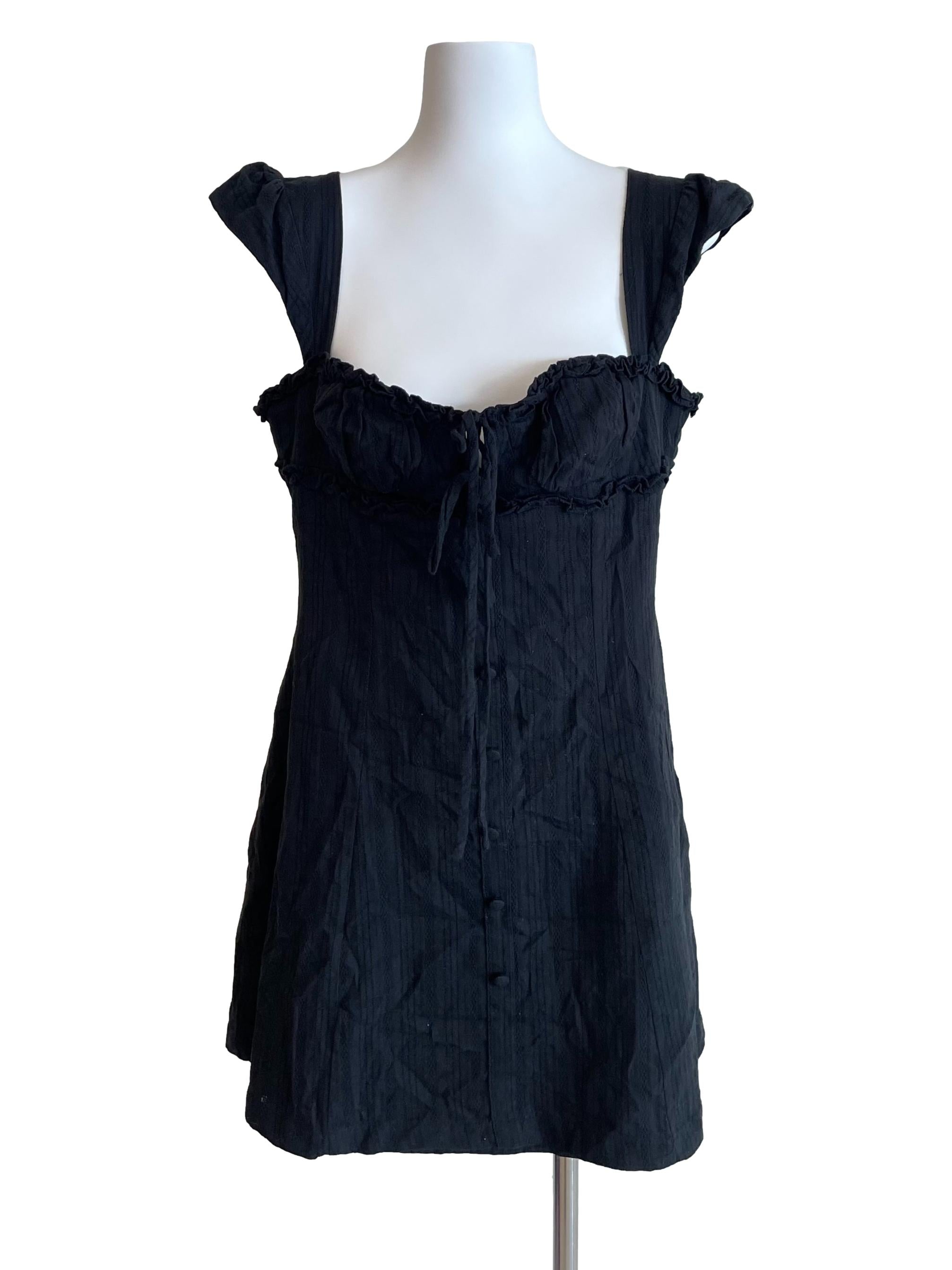 Black Milkmaid A-Line Dress