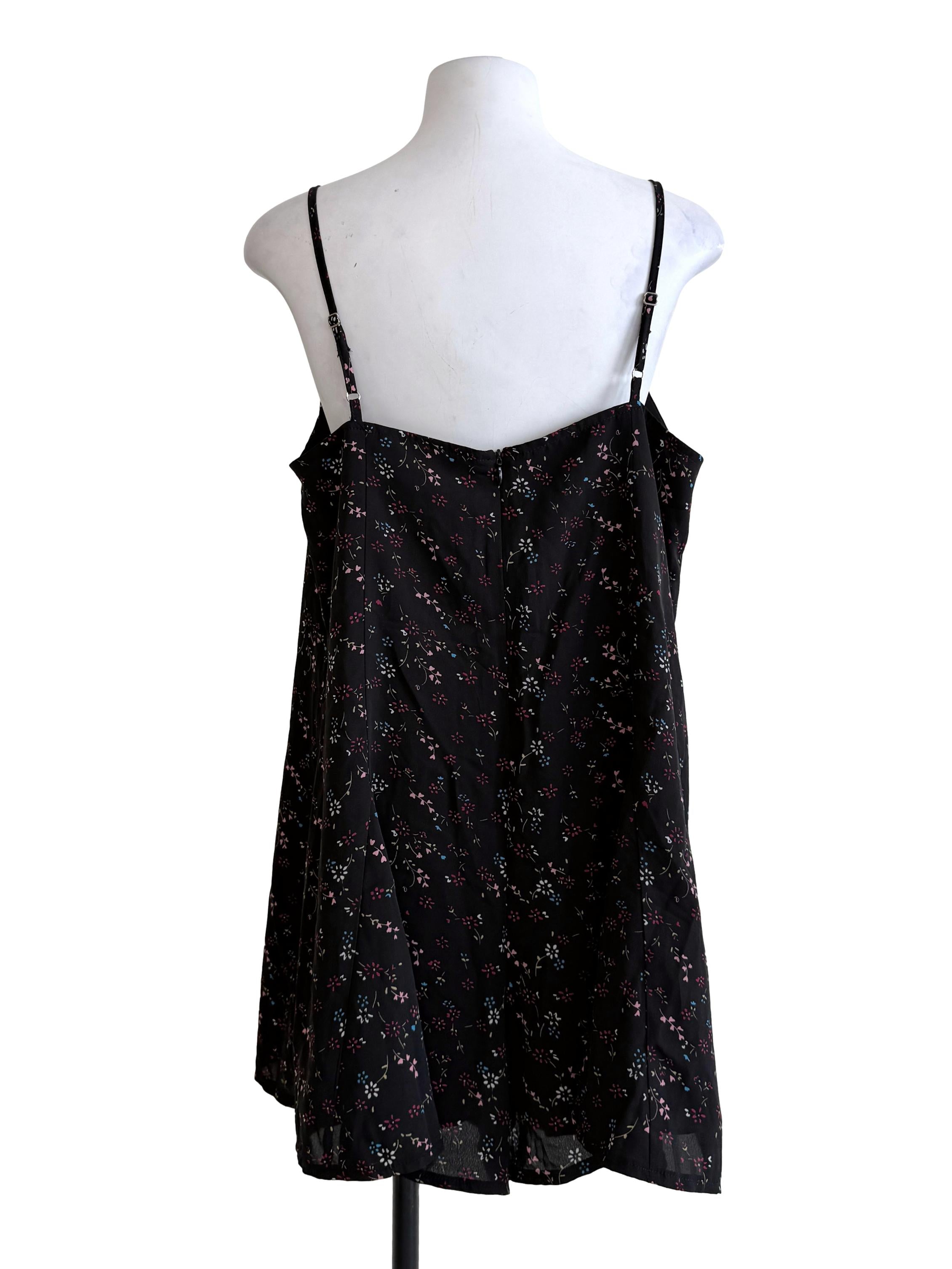 Black Flower Printed Romper