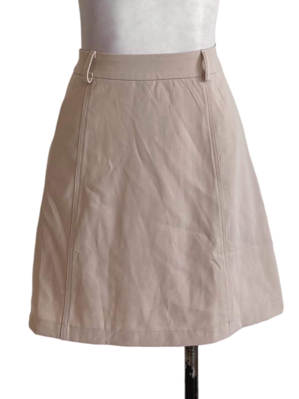 Latte Beige Pleated Mini Skirt