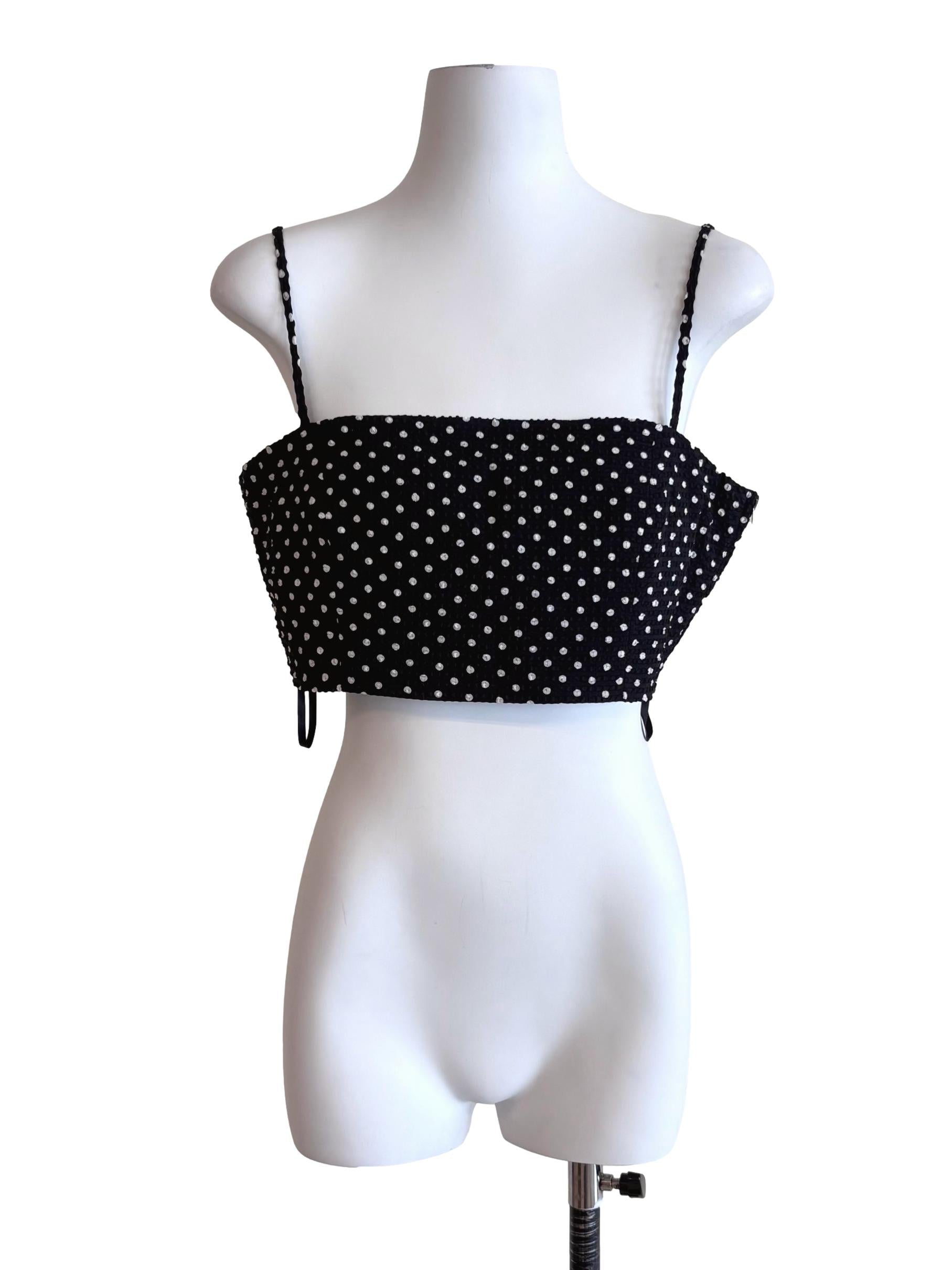 Black Polka Dot Cropped Top LB