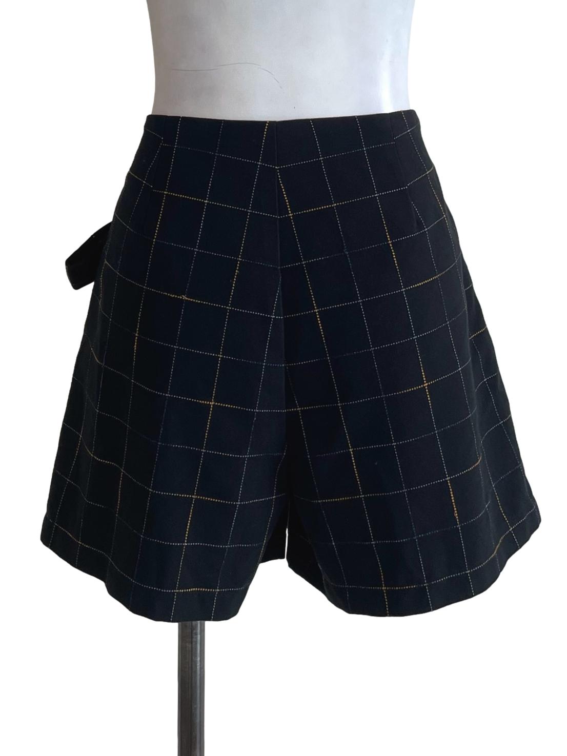 Black Windowpane Skorts