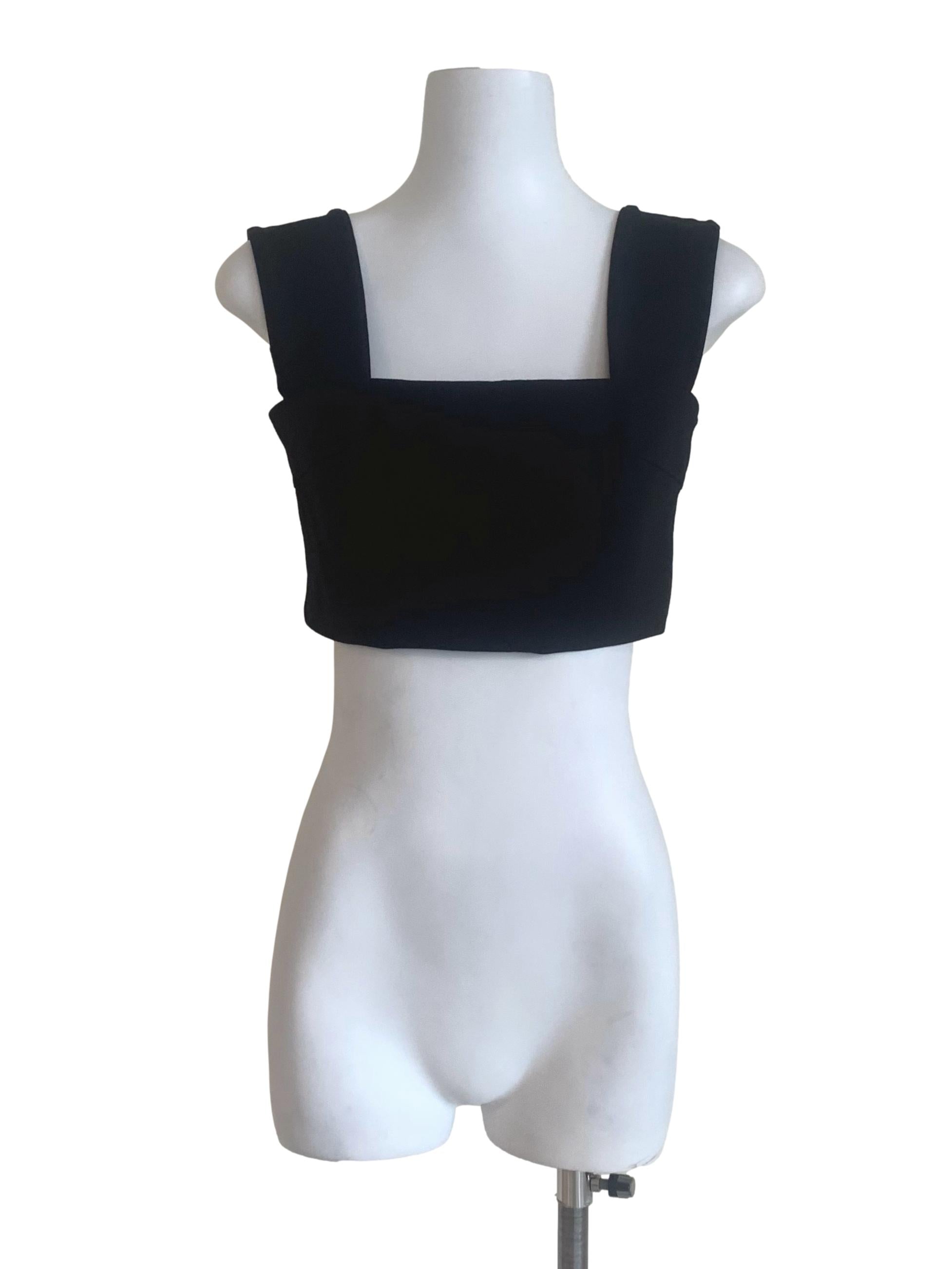 Oil Black Square Neck Top LB