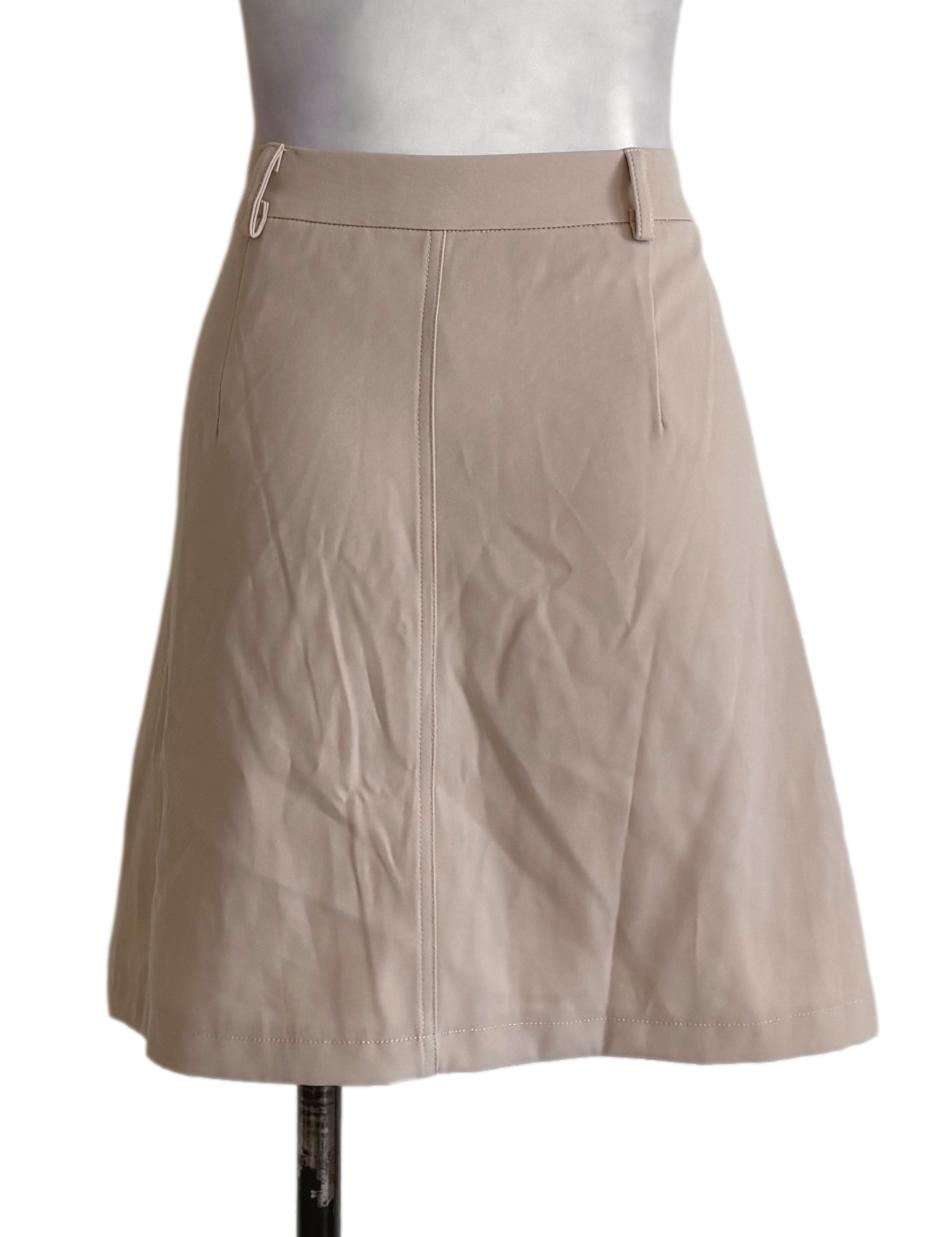 Latte Beige Pleated Mini Skirt