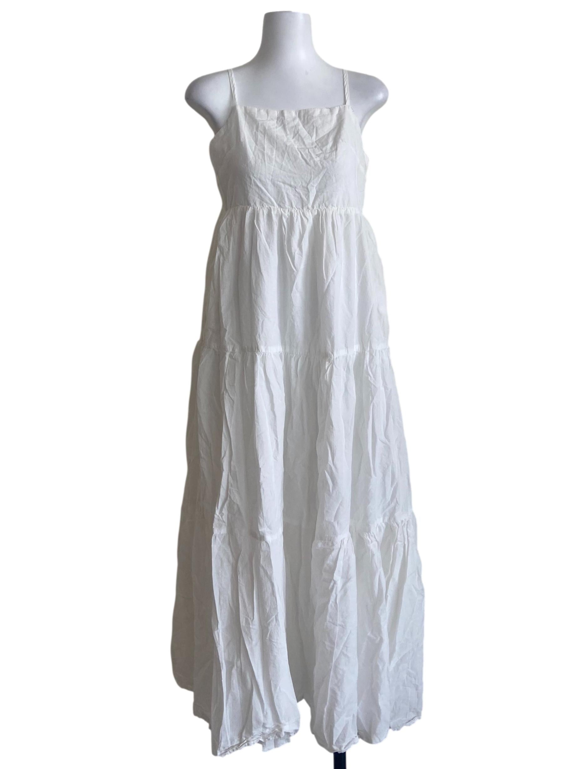 White Sleeveless Layered Dress