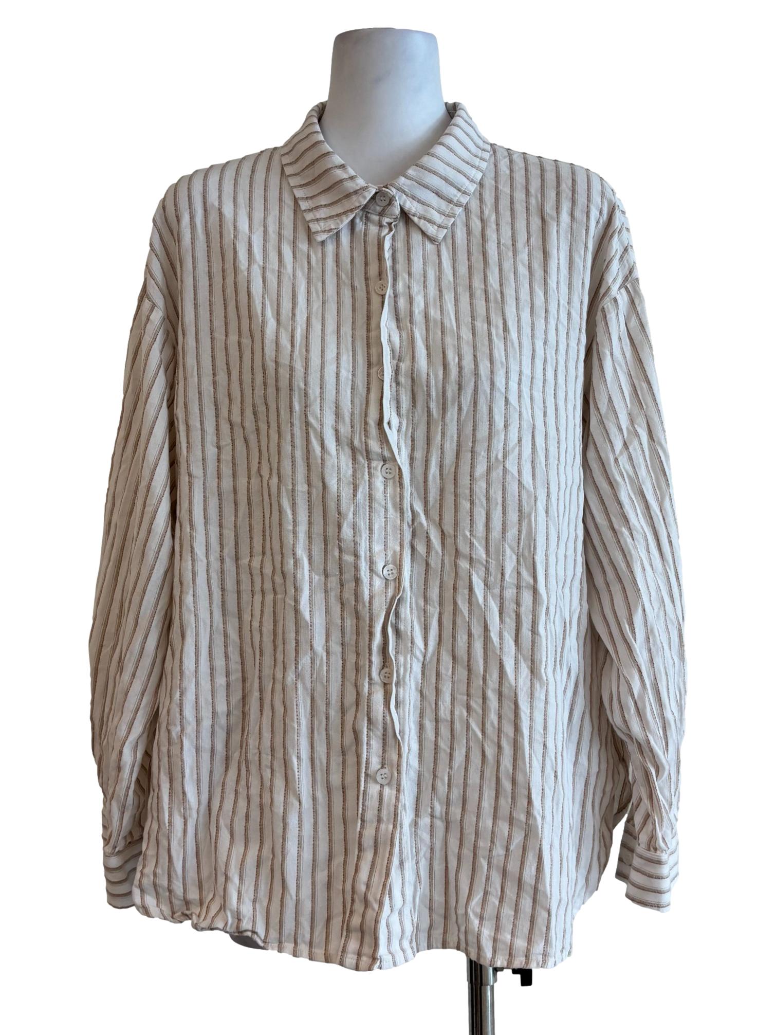 Coconut Stripe Buttoned Shirt