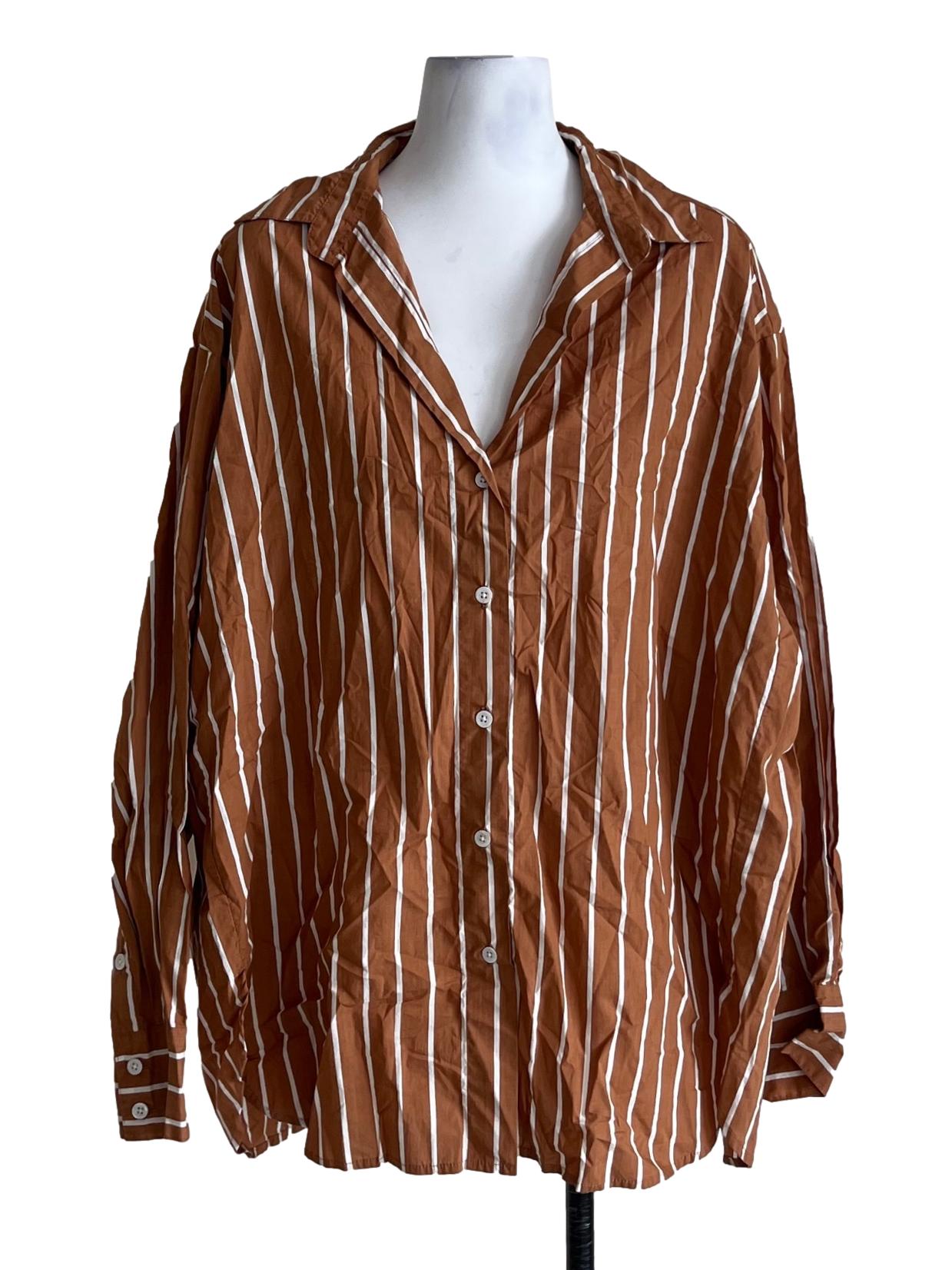 Tawny Brown Wing Collar Blouse