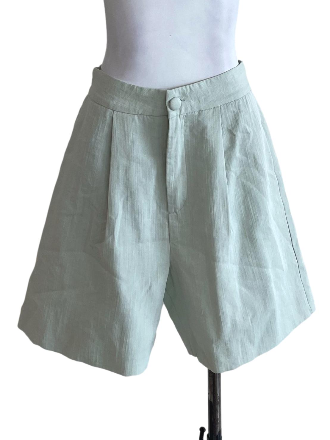 Mint Green Plain Shorts