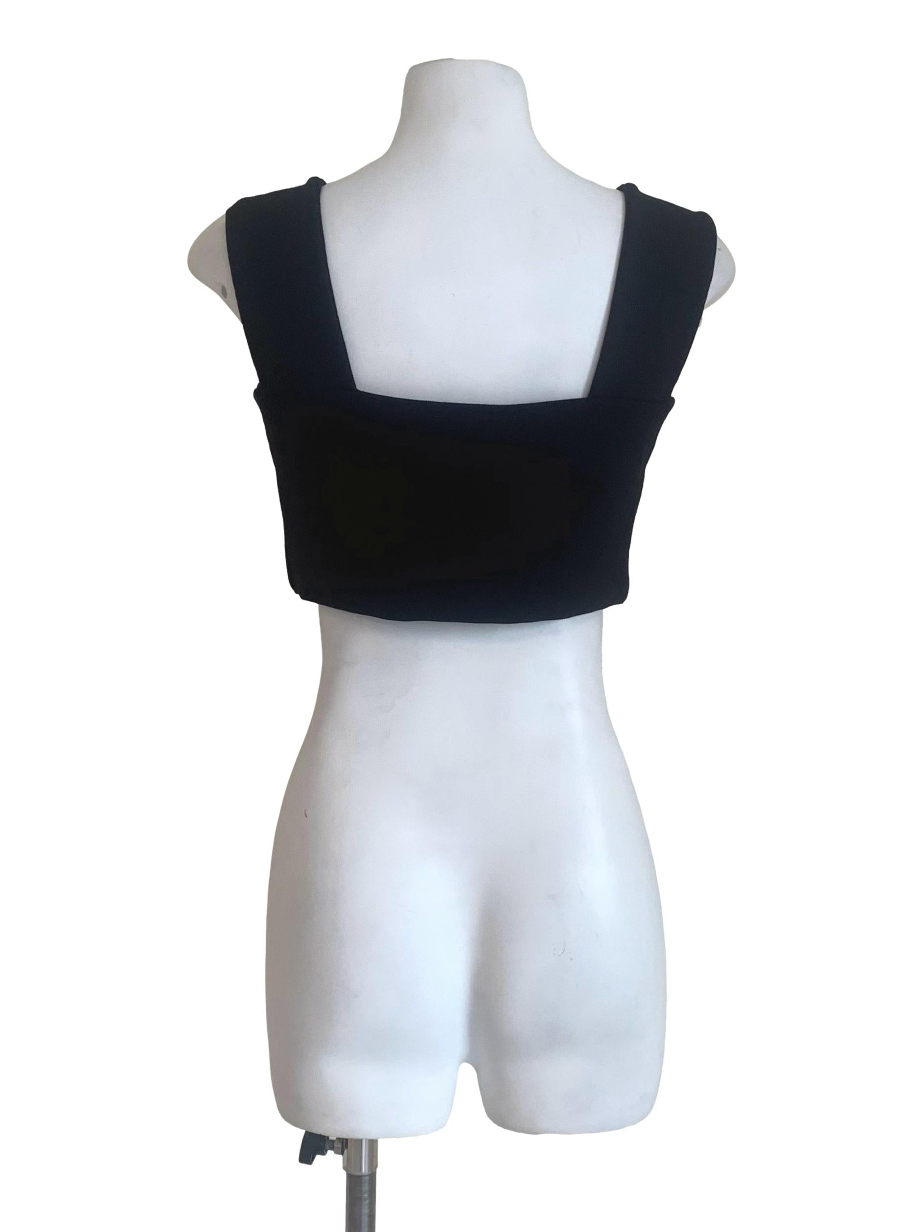 Oil Black Square Neck Top LB