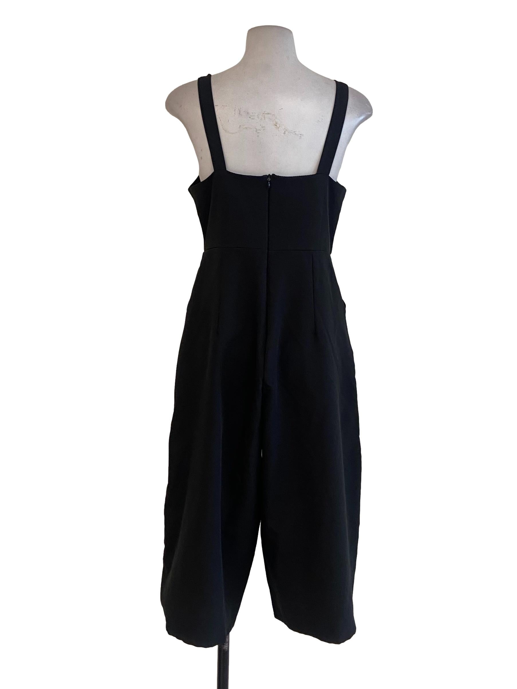 Black Square Neck Jumpsuits