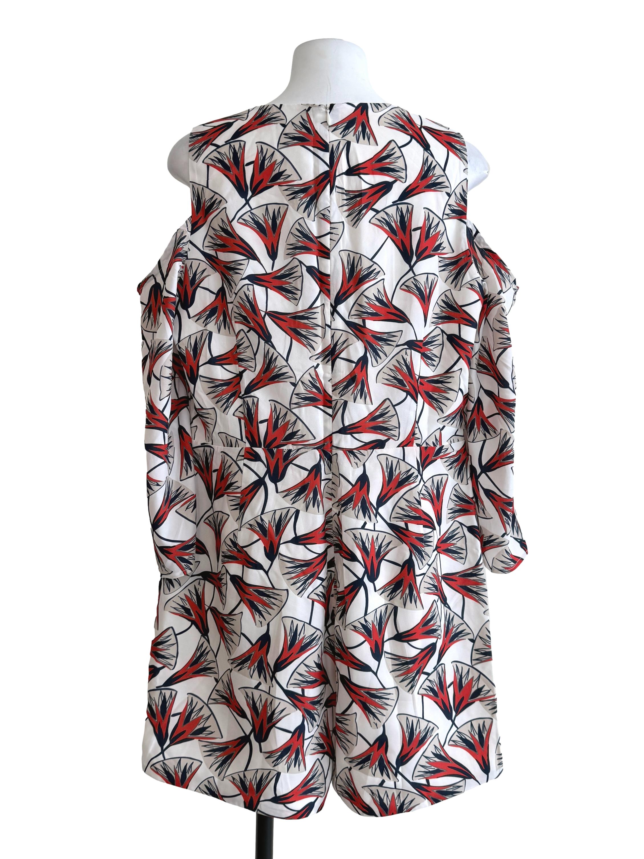 Multicolor V-Neck Printed Romper LB