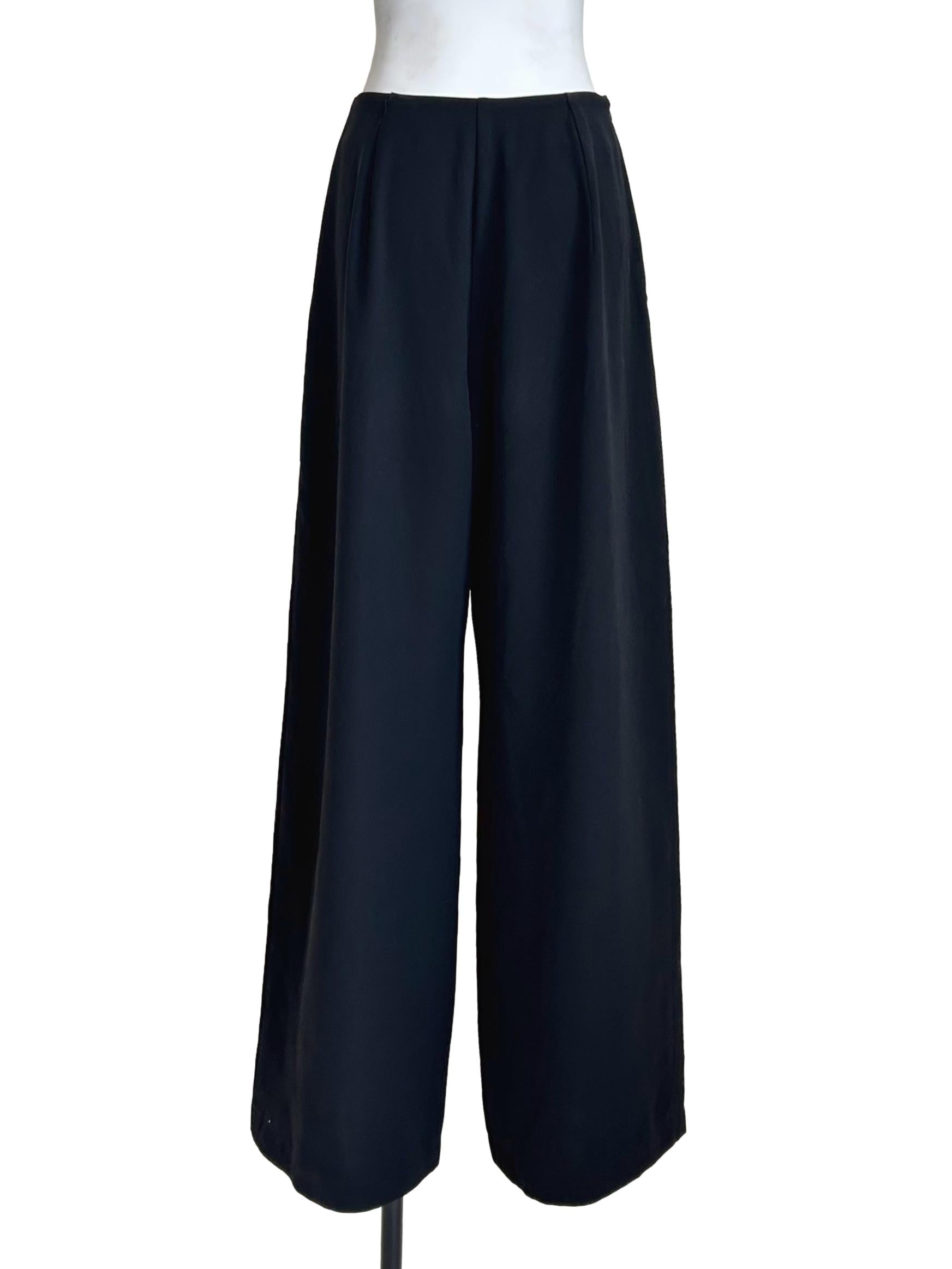 Black High-Waisted Wide-Leg Trousers