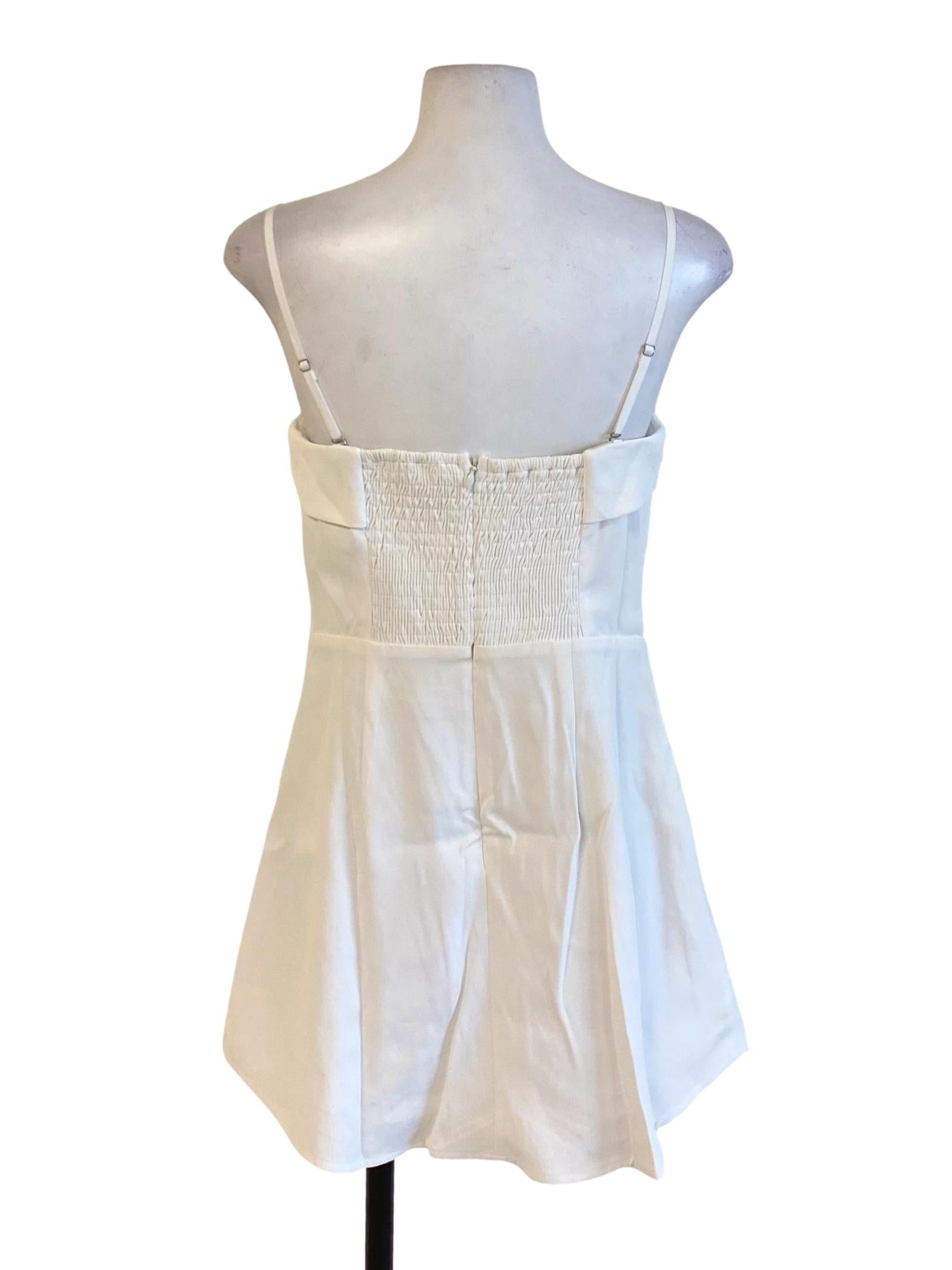 Daisy White Cape Spaghetti Strap A-Line Dress