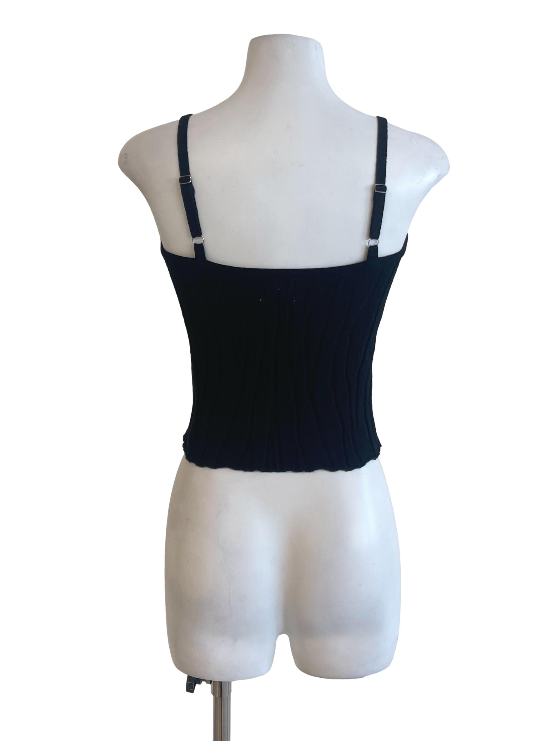 Black Woodline Sweetheart Neck Ruffle Crop Top TCL