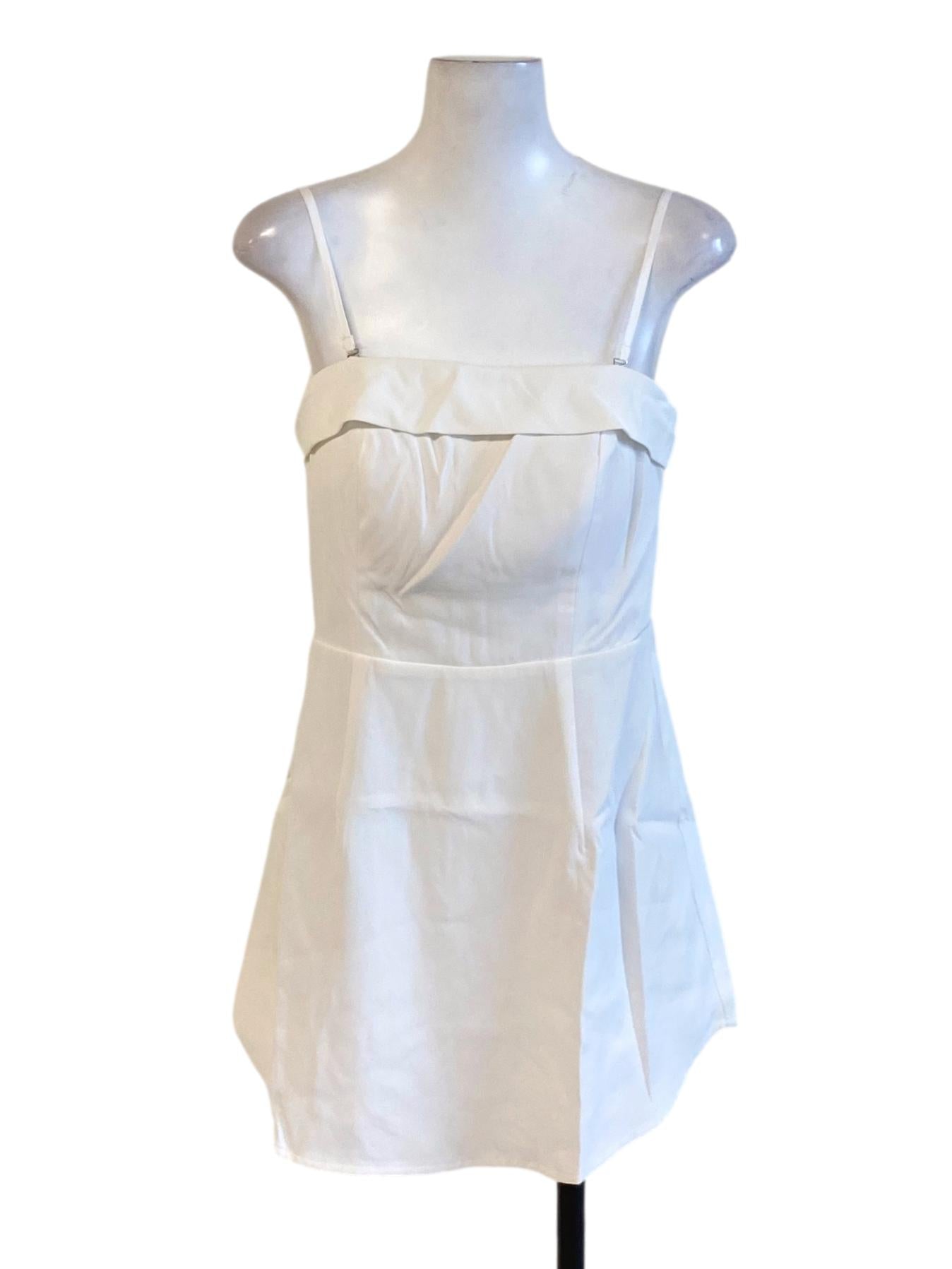 Daisy White Cape Spaghetti Strap A-Line Dress