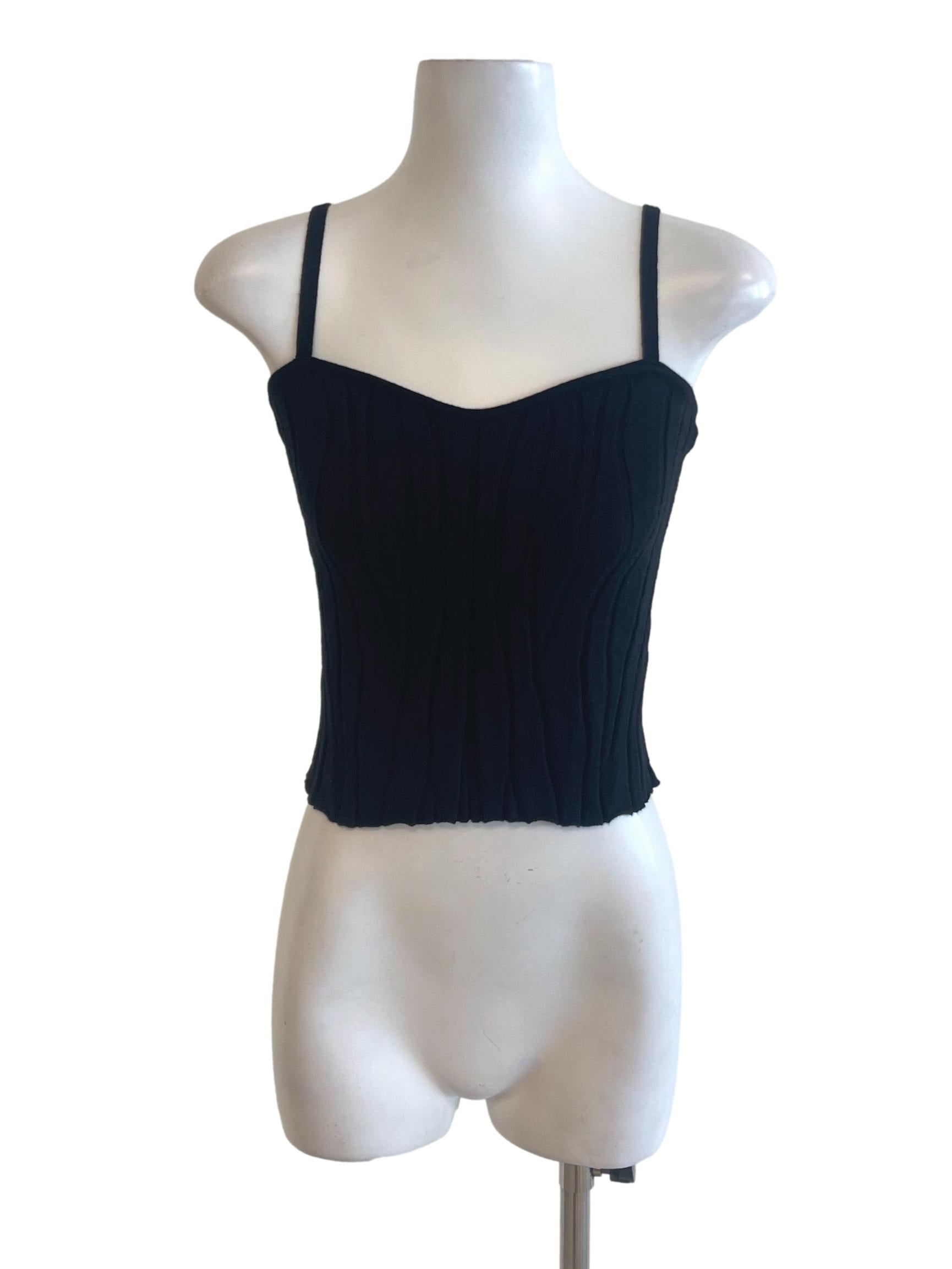Black Woodline Sweetheart Neck Ruffle Crop Top TCL