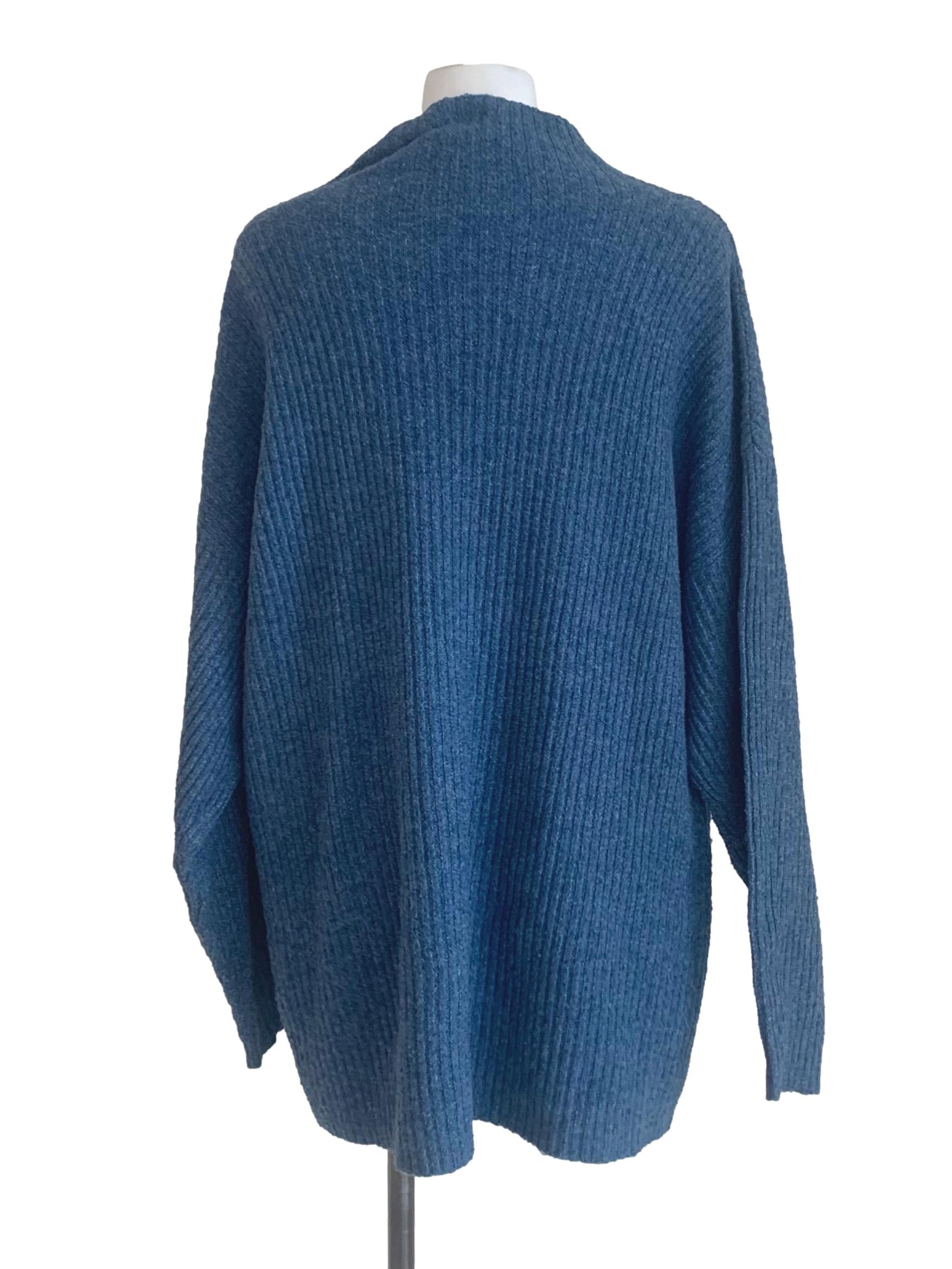 Aegean Blue Knitted High Neck Top LB