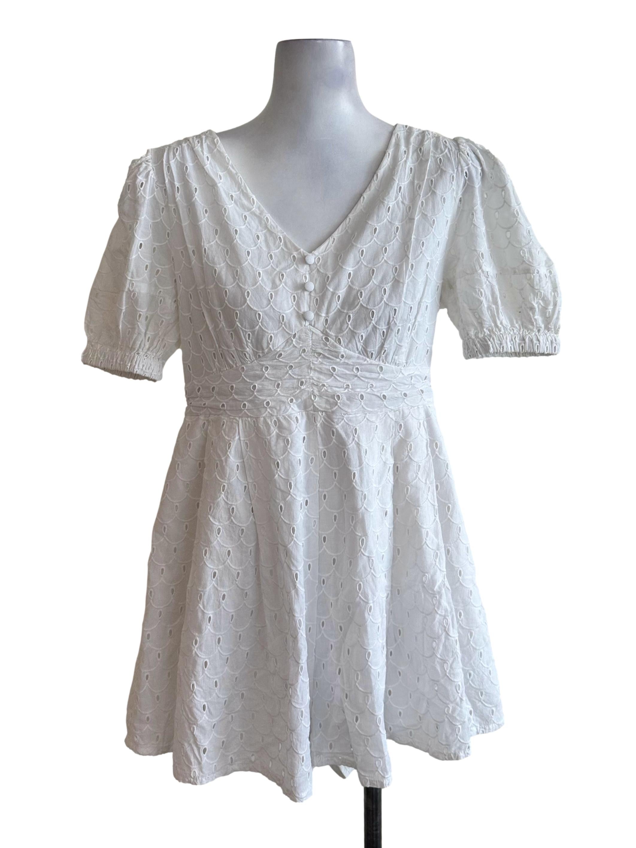 Ivory White Eyelet Embroidery Rompers