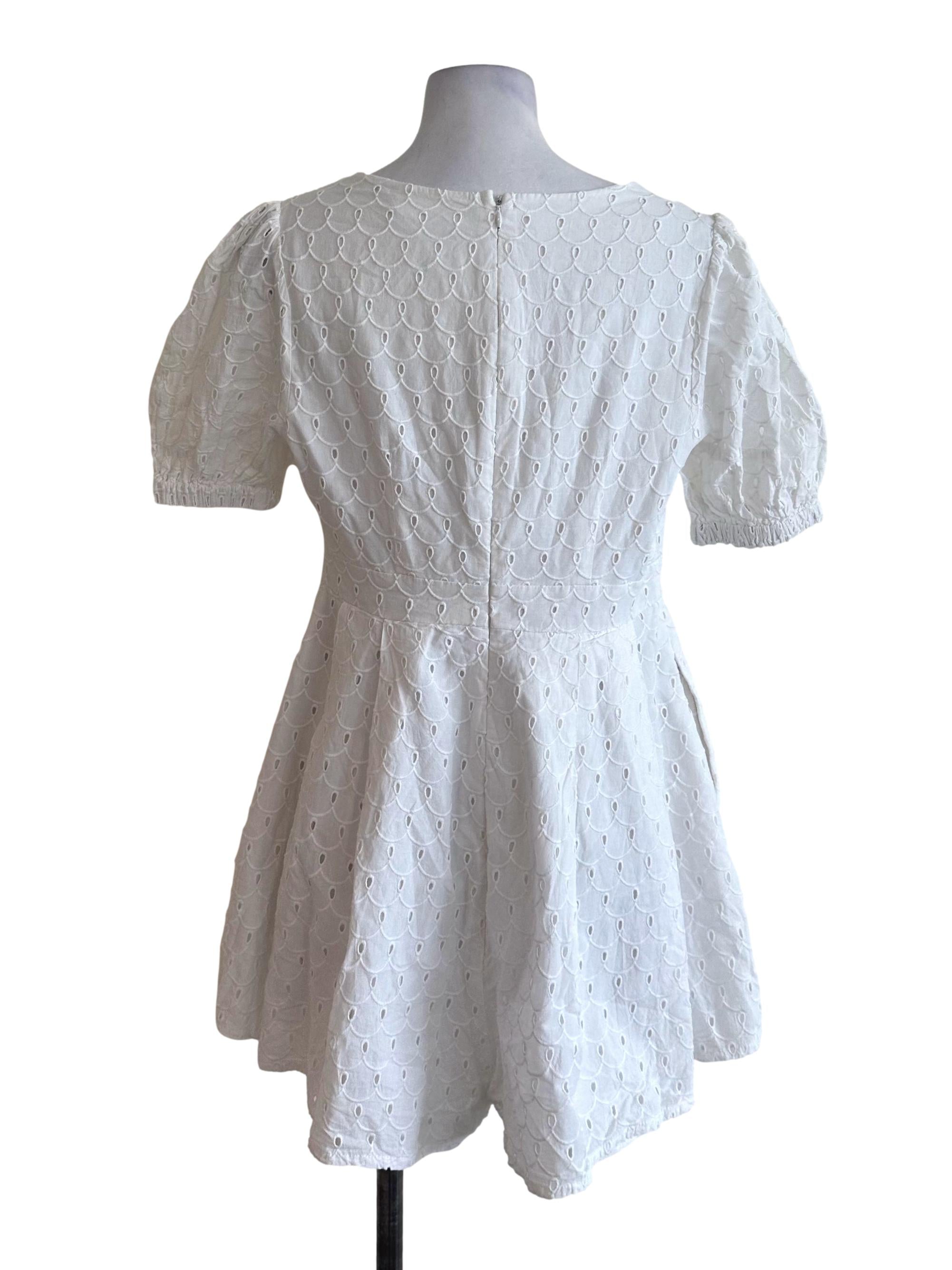 Ivory White Eyelet Embroidery Rompers