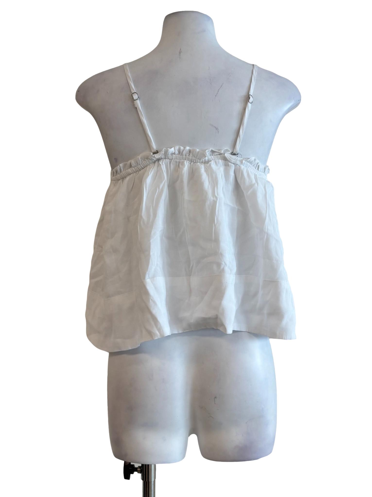 Pearl White Spaghetti Strap Cotton Top