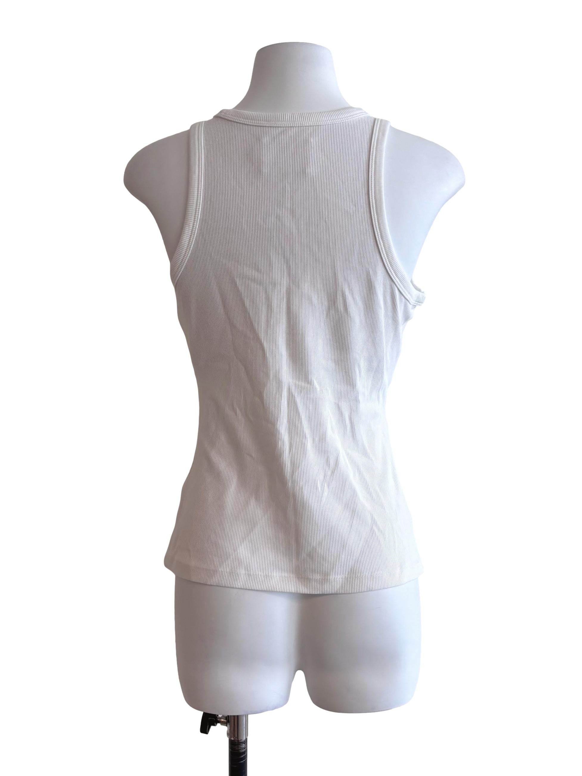 White Embroidered Tank Top LB