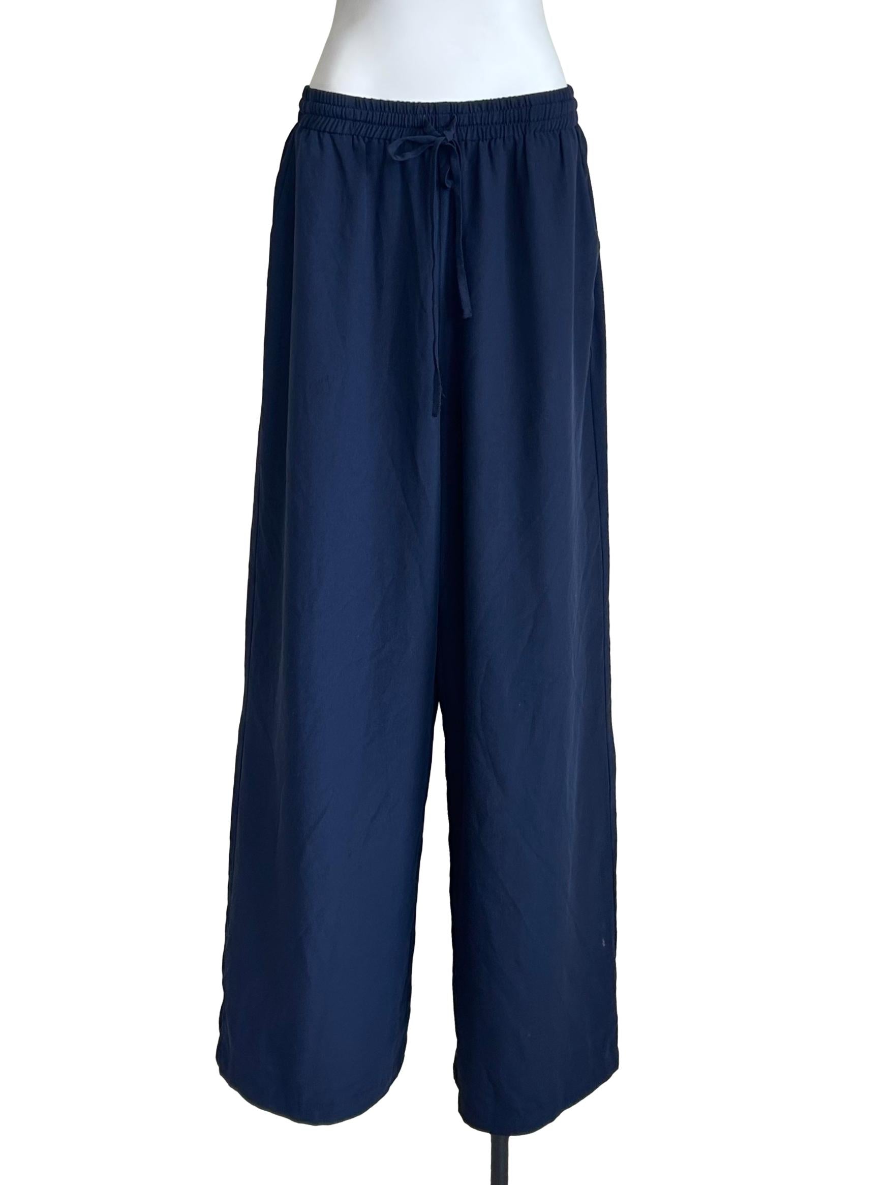 Indigo Drawstring Wide-Leg Pants TCL