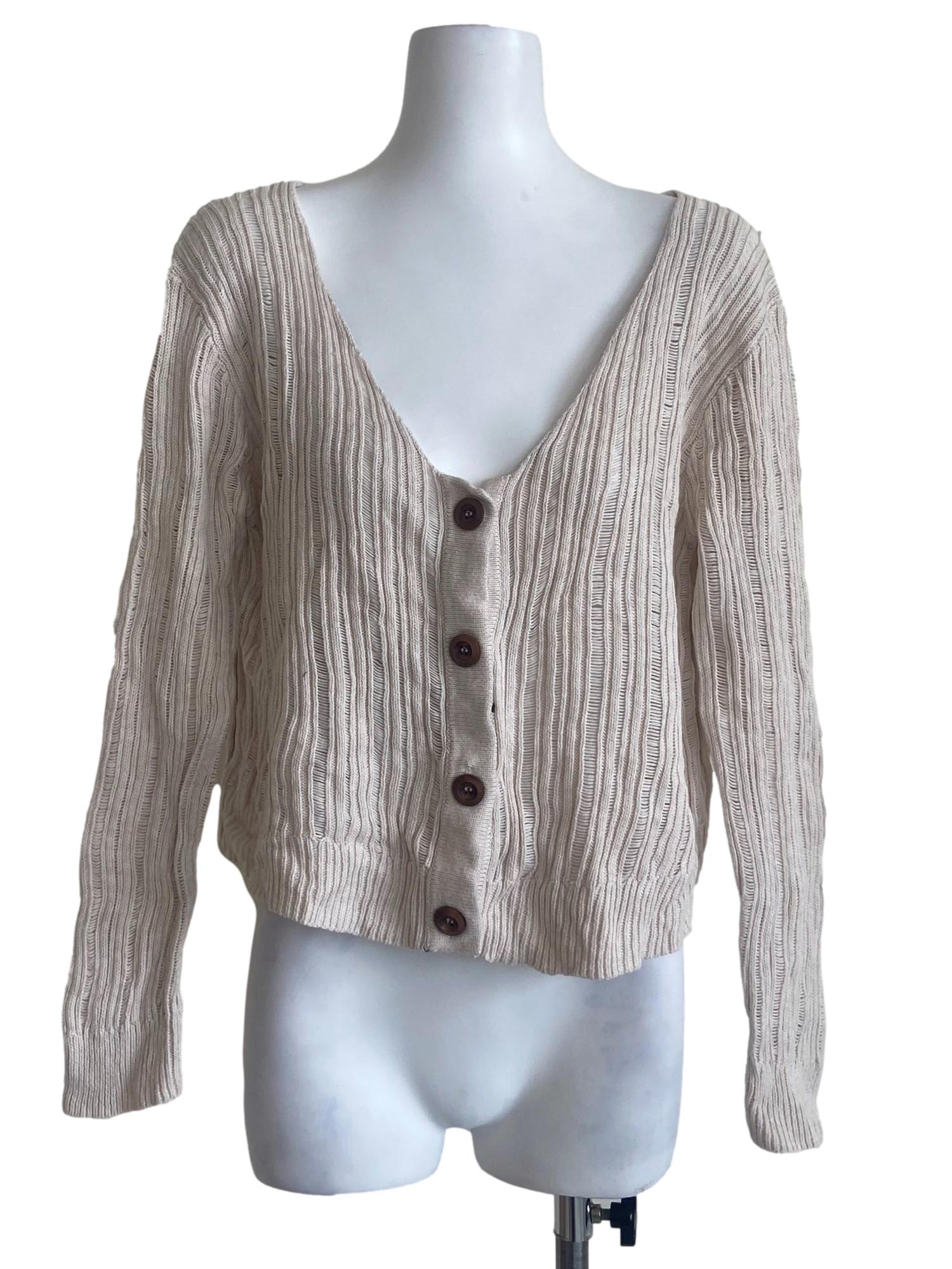 Chiffon Knitted Button Down Cardigan