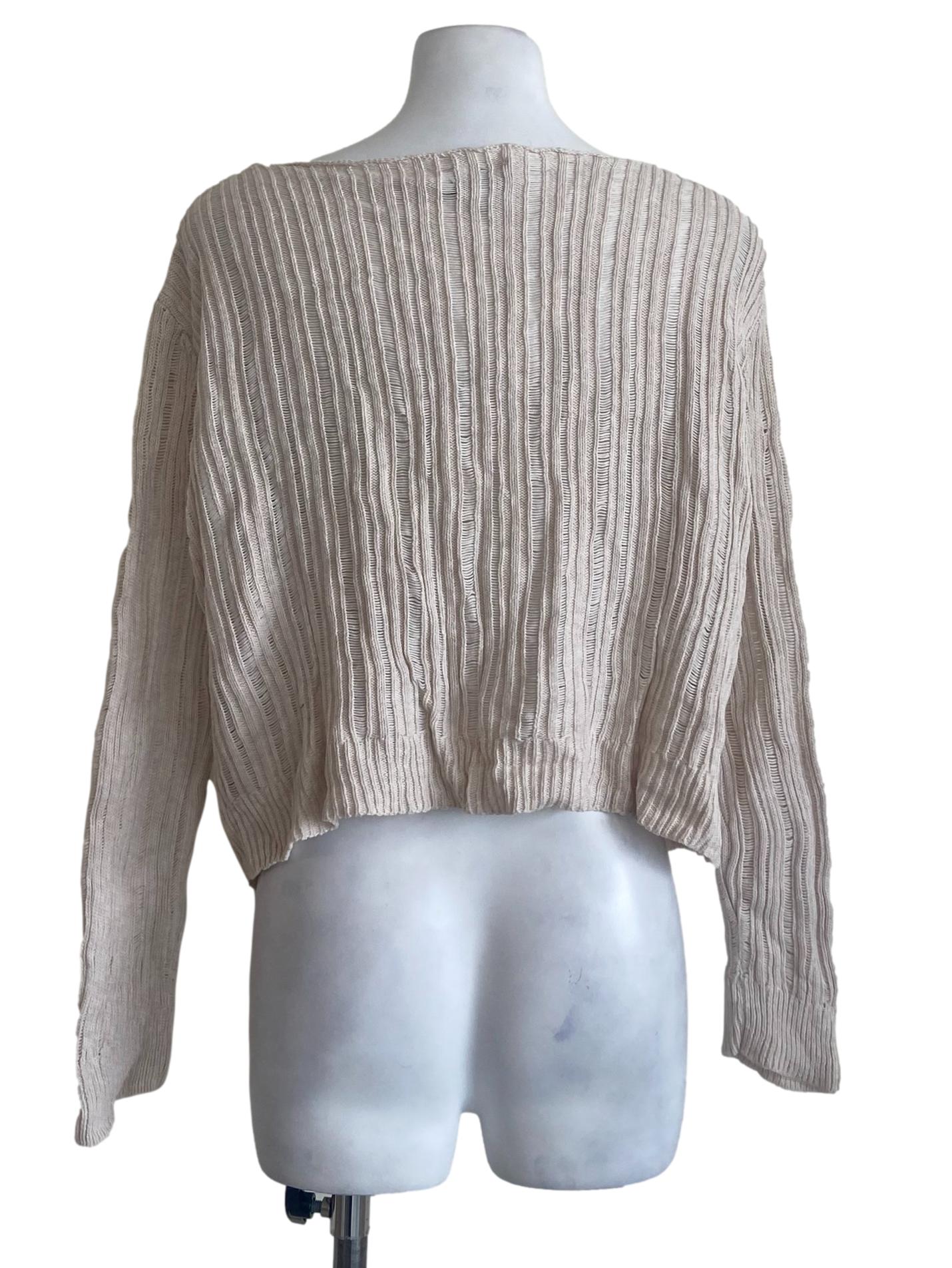 Chiffon Knitted Button Down Cardigan